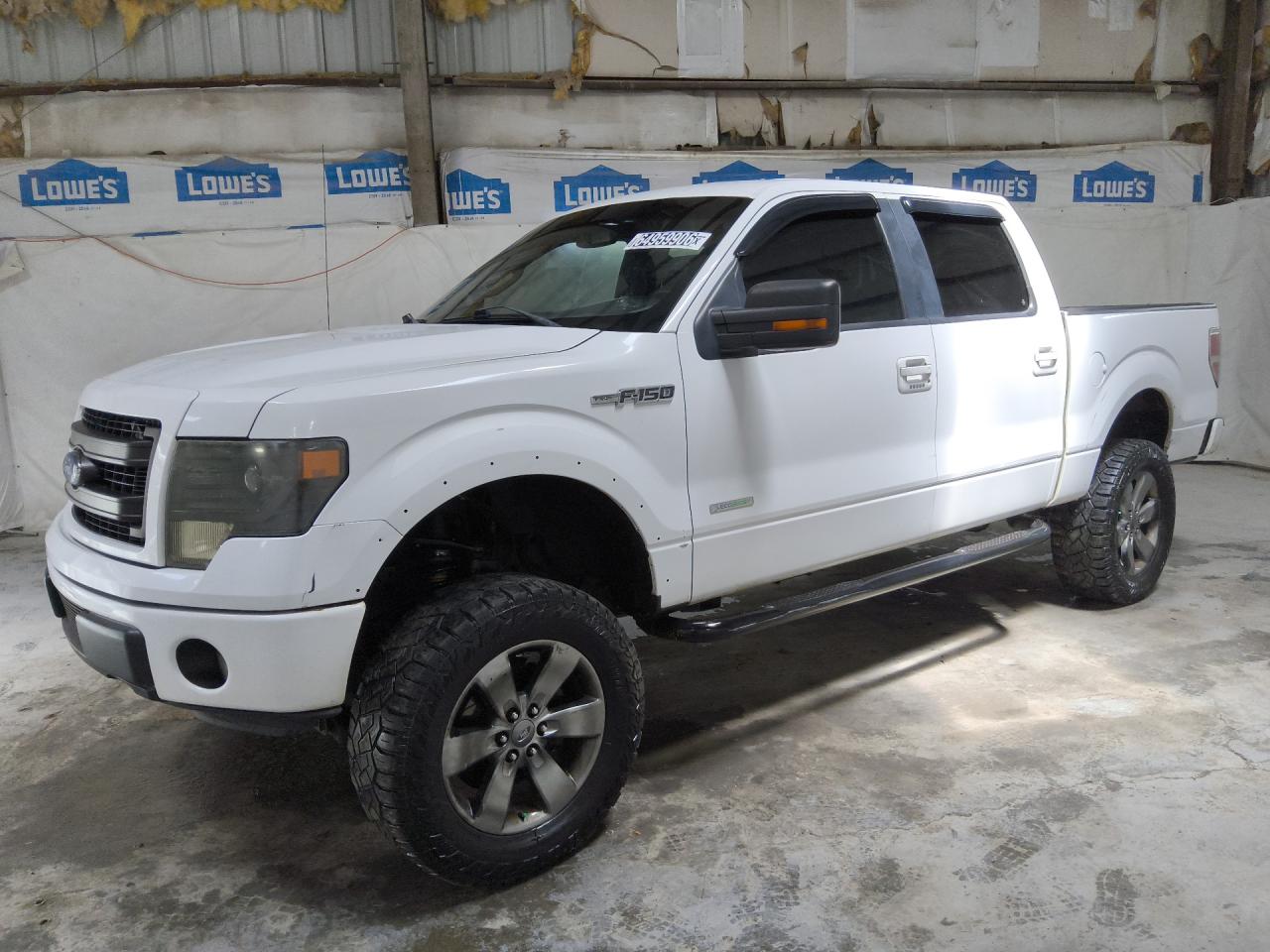 2013 Ford F150 Supercrew White vin: 1FTFW1ET8DKE32279 Damage: Suspension, Aftermarket, Acceptable