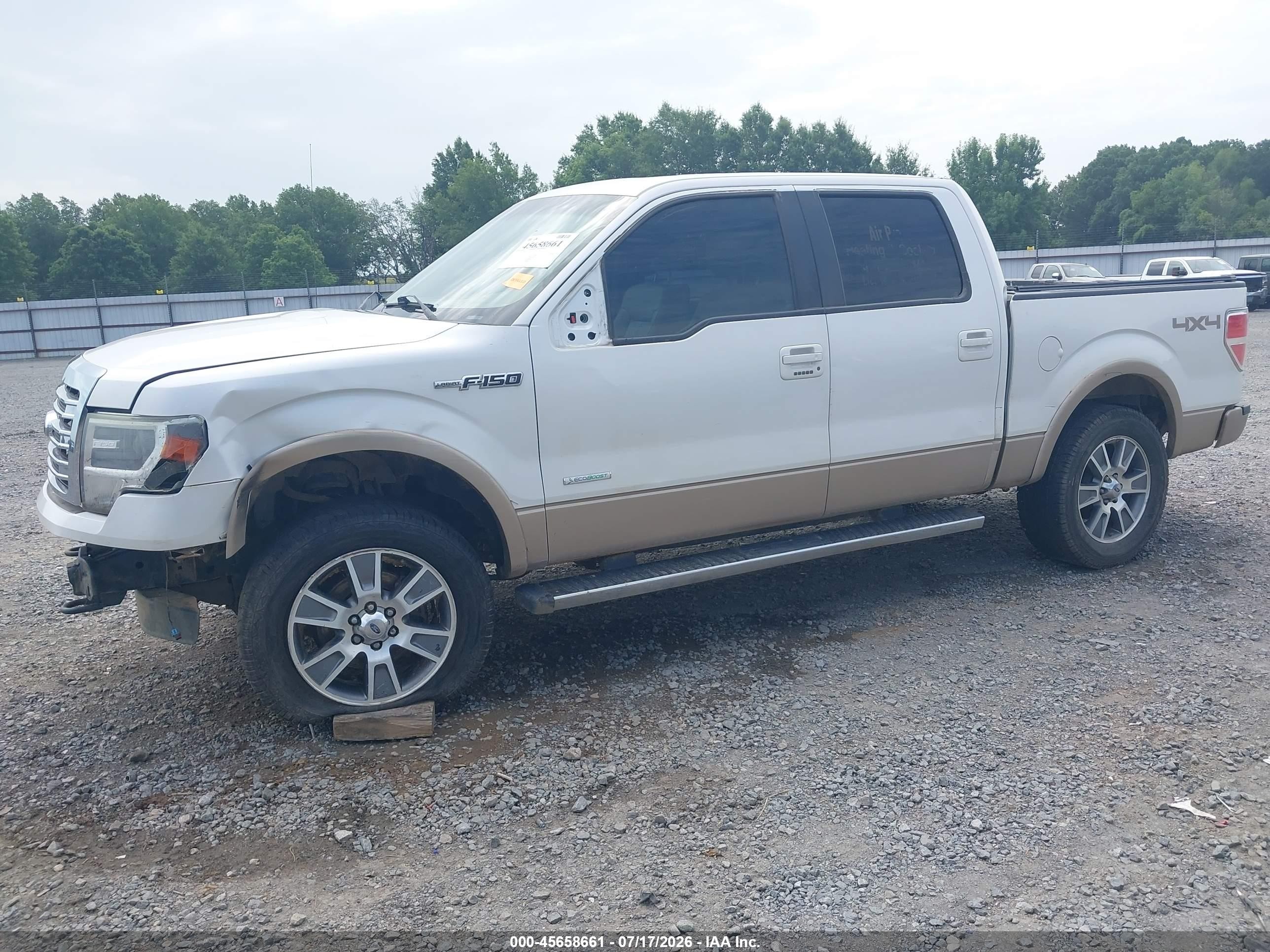 2014 Ford F-150 Lariat White vin: 1FTFW1ET8EKD72117