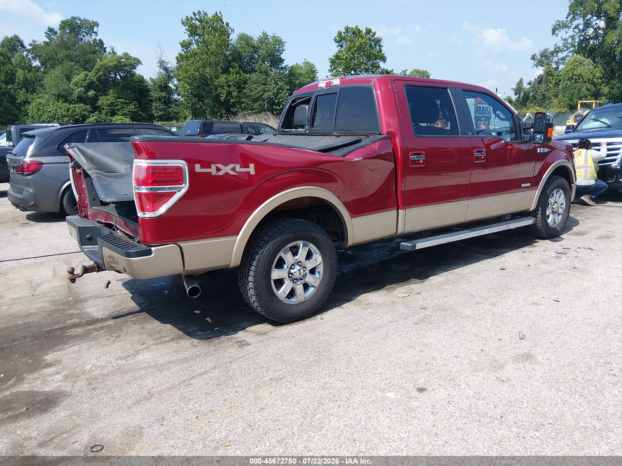 2014 Ford F-150 Lariat Red vin: 1FTFW1ET8EKF52178
