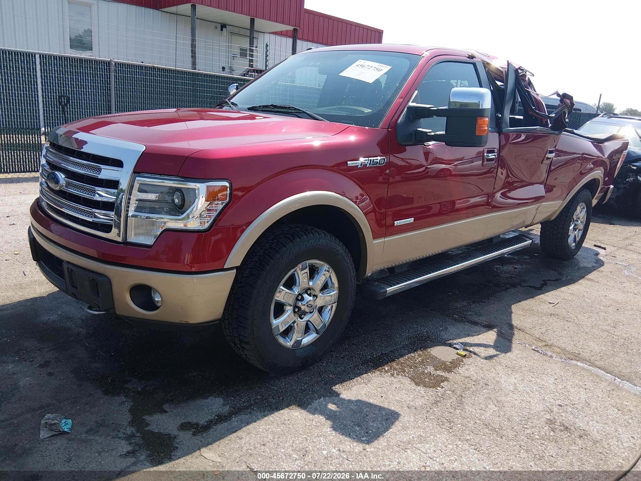 2014 Ford F-150 Lariat Red vin: 1FTFW1ET8EKF52178