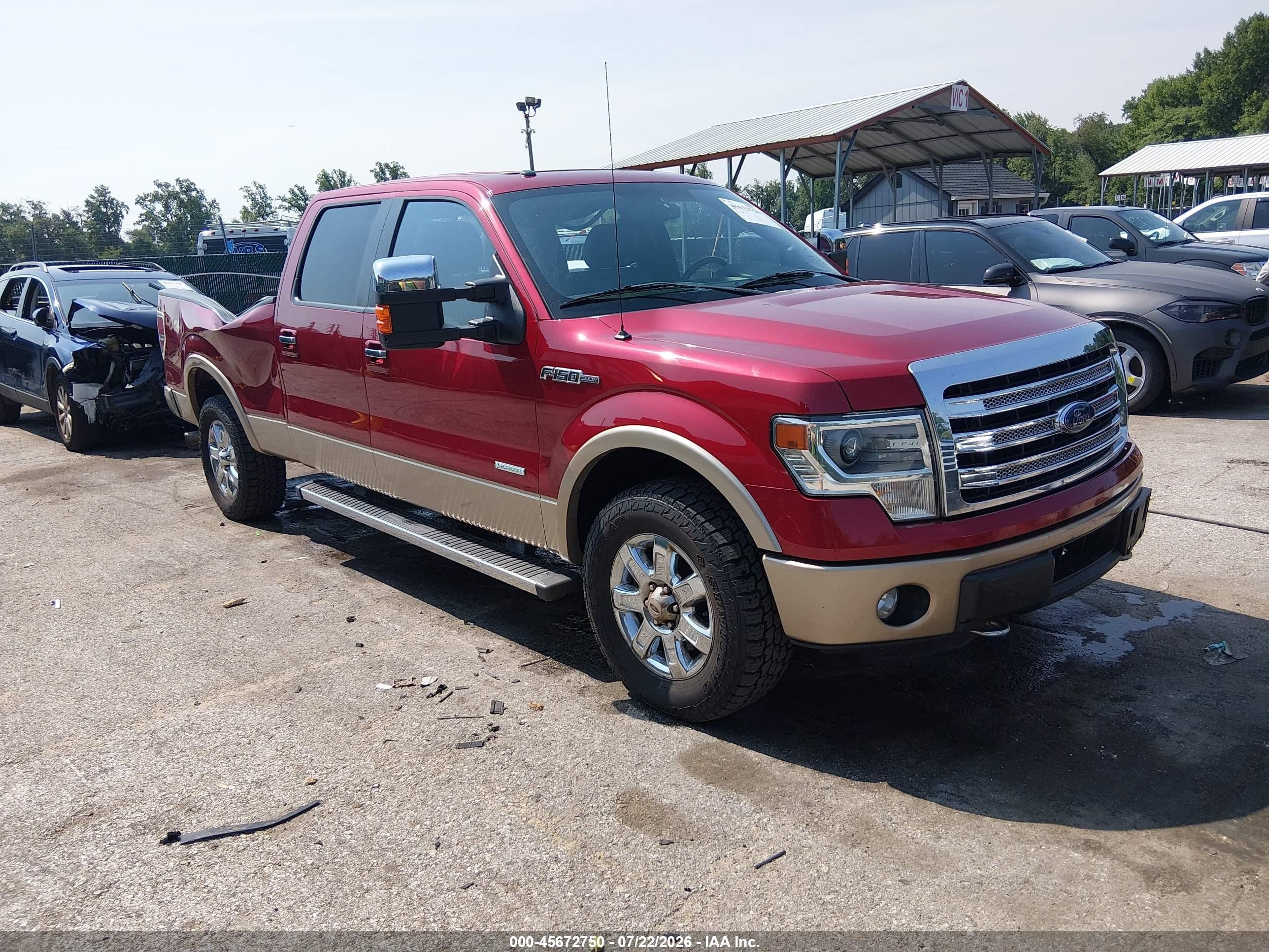 2014 Ford F-150 Lariat Red vin: 1FTFW1ET8EKF52178