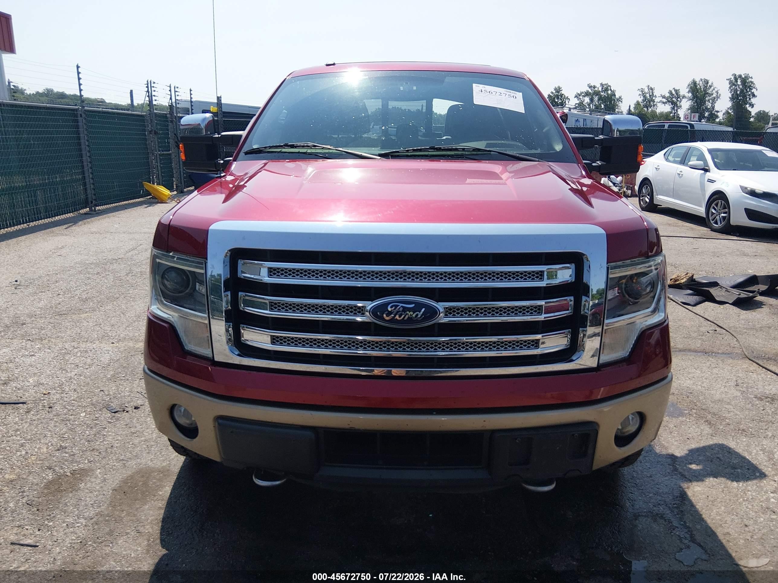 2014 Ford F-150 Lariat Red vin: 1FTFW1ET8EKF52178
