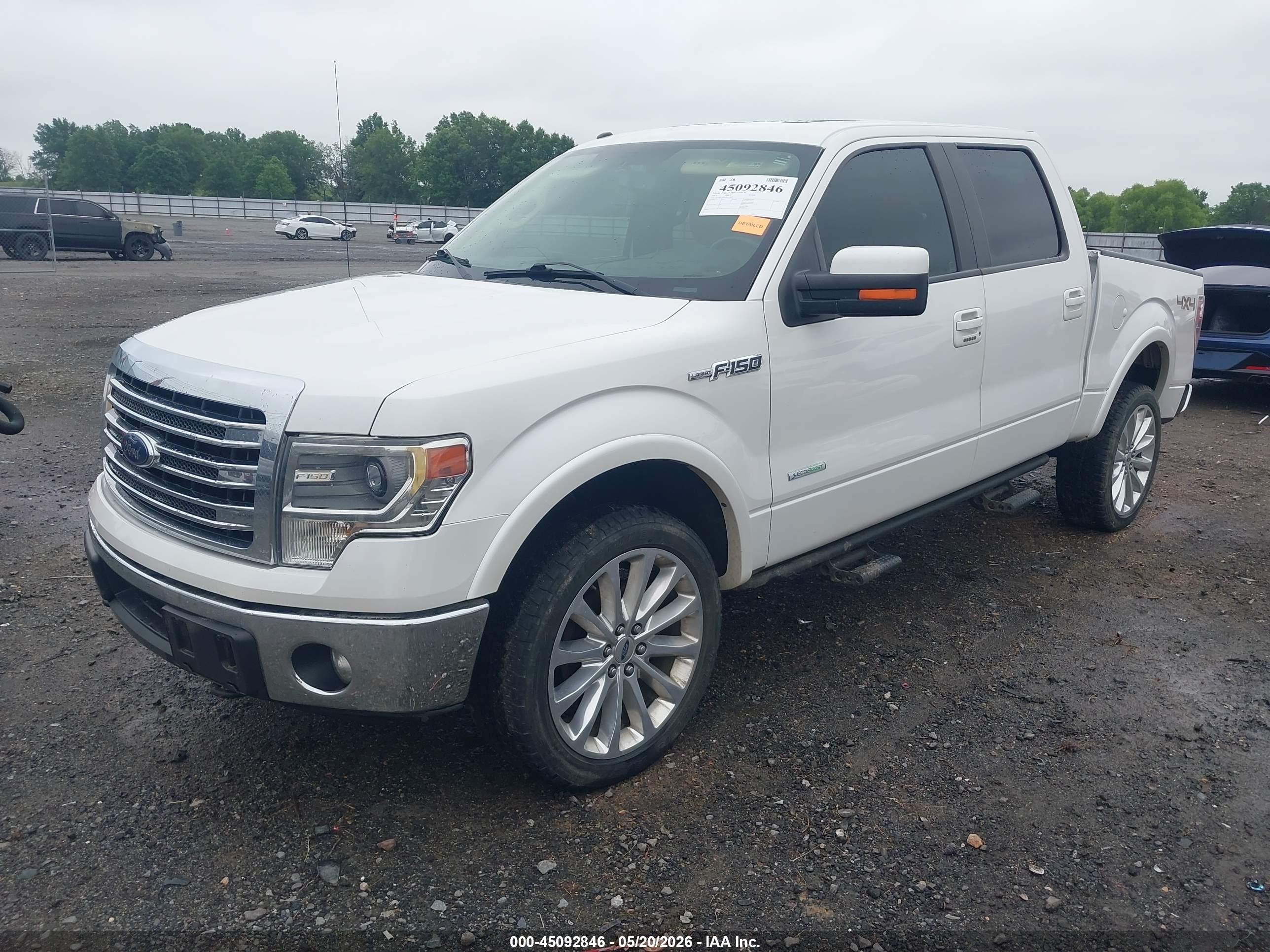 2014 Ford F-150 Lariat White vin: 1FTFW1ET8EKF53640