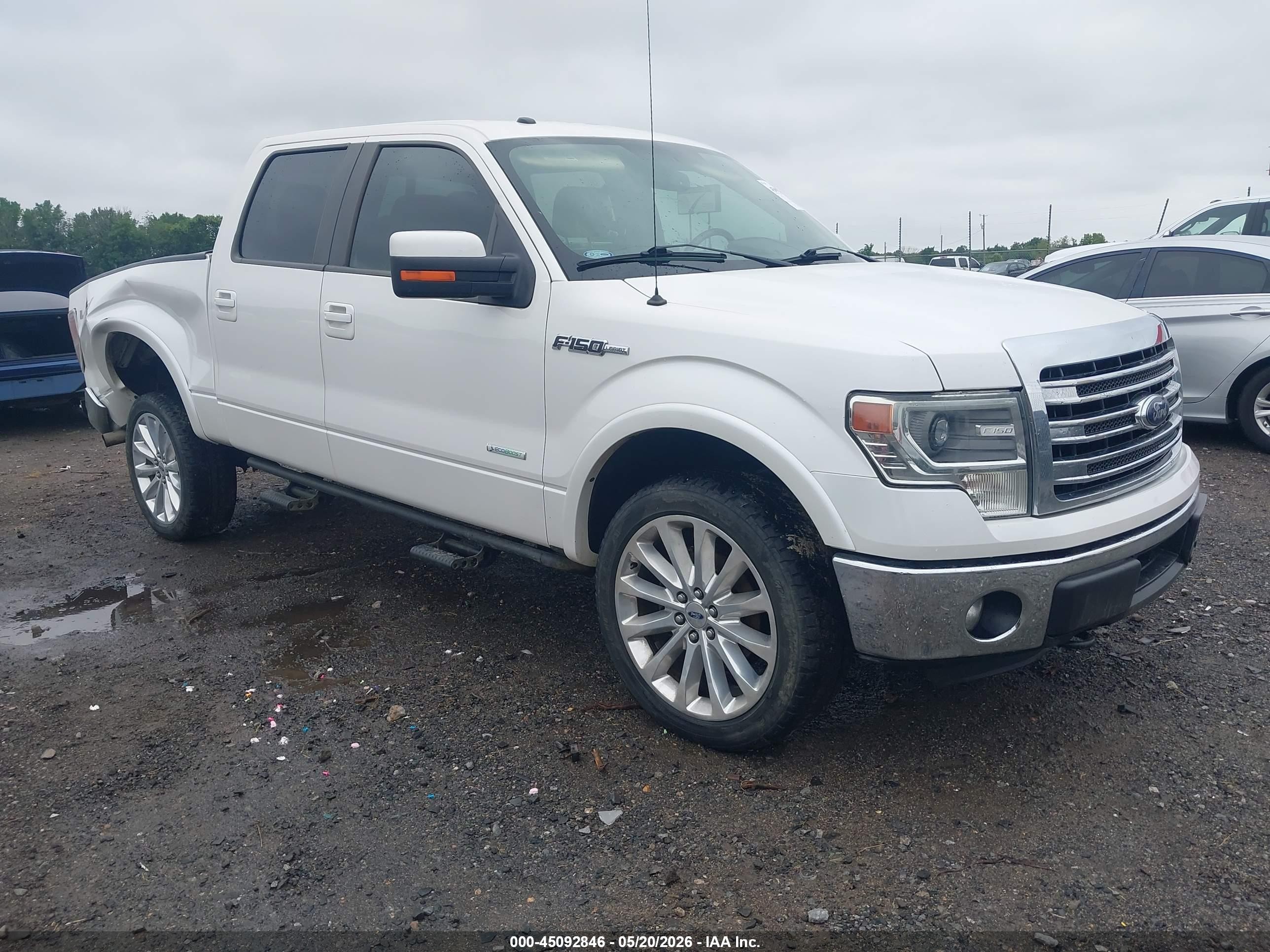 2014 Ford F-150 Lariat White vin: 1FTFW1ET8EKF53640