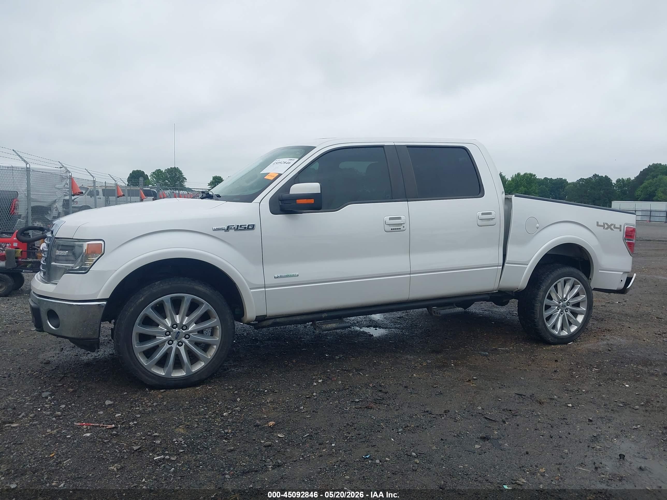 2014 Ford F-150 Lariat White vin: 1FTFW1ET8EKF53640