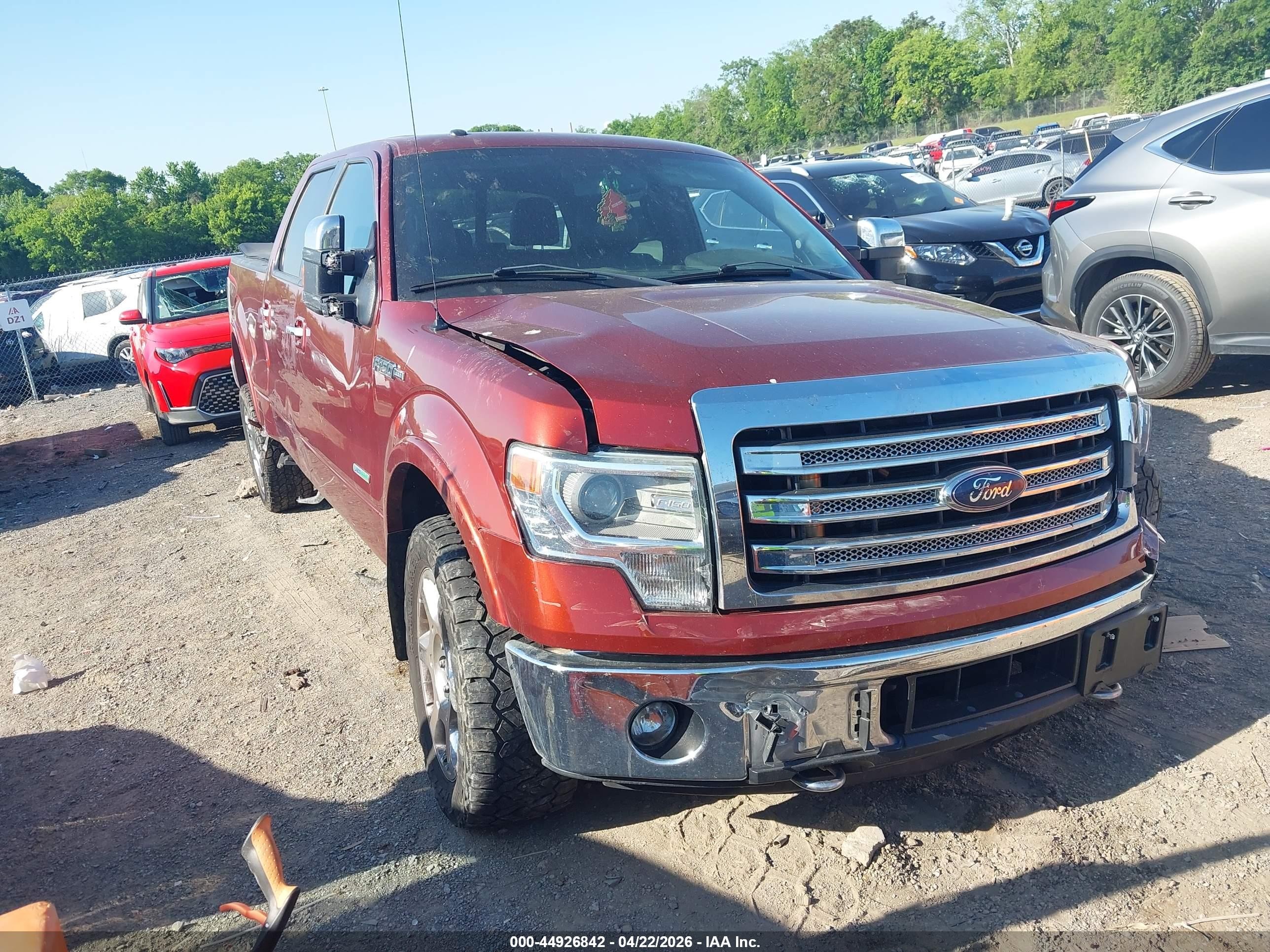 2014 Ford F-150 Lariat Red vin: 1FTFW1ET8EKF70499
