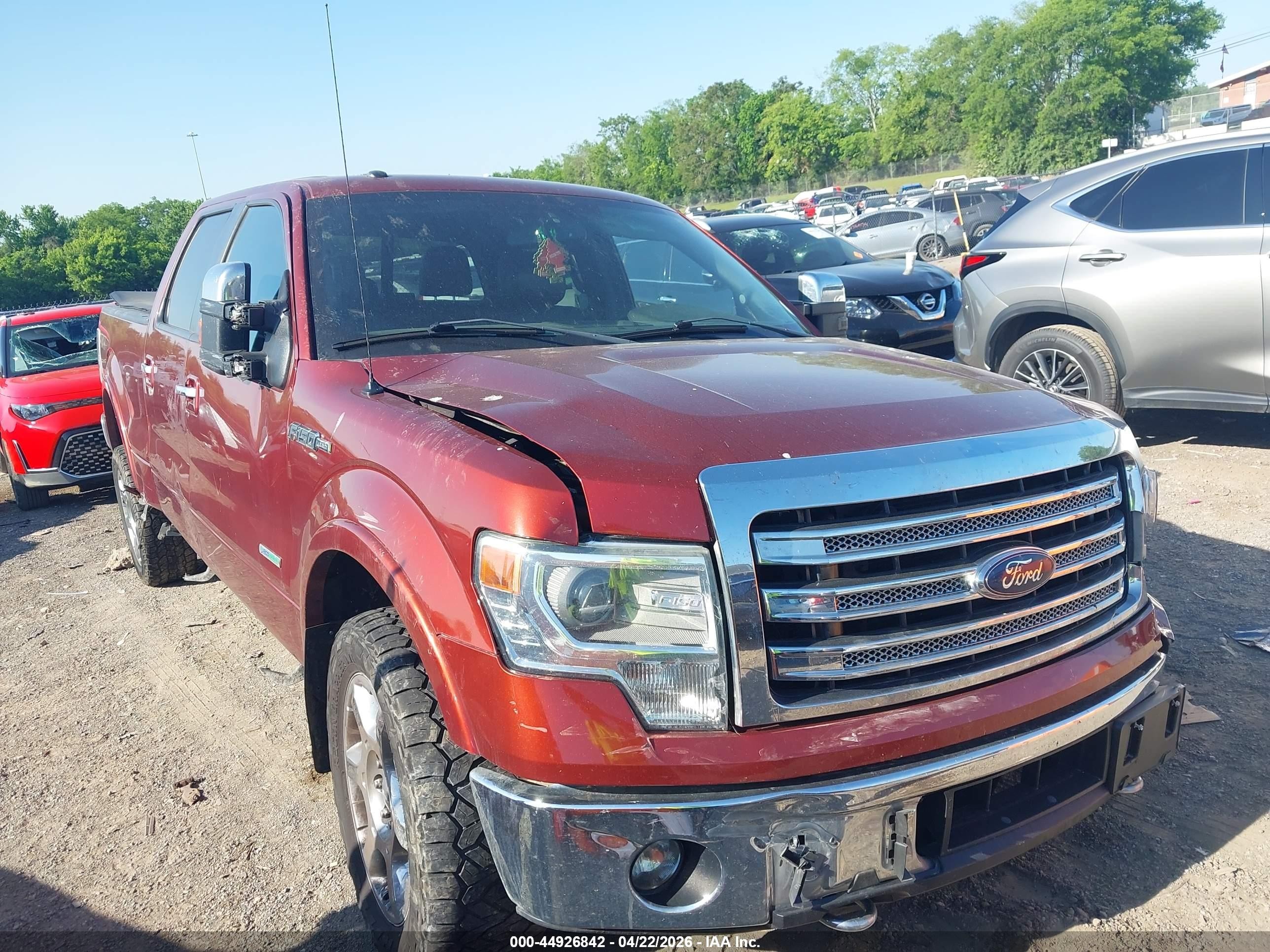 2014 Ford F-150 Lariat Red vin: 1FTFW1ET8EKF70499