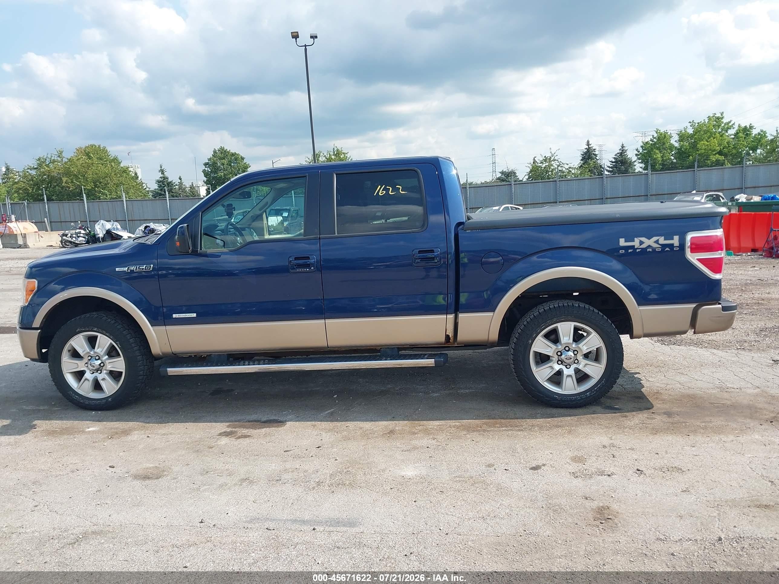 2012 Ford F-150 Lariat Blue vin: 1FTFW1ET9CFB64348