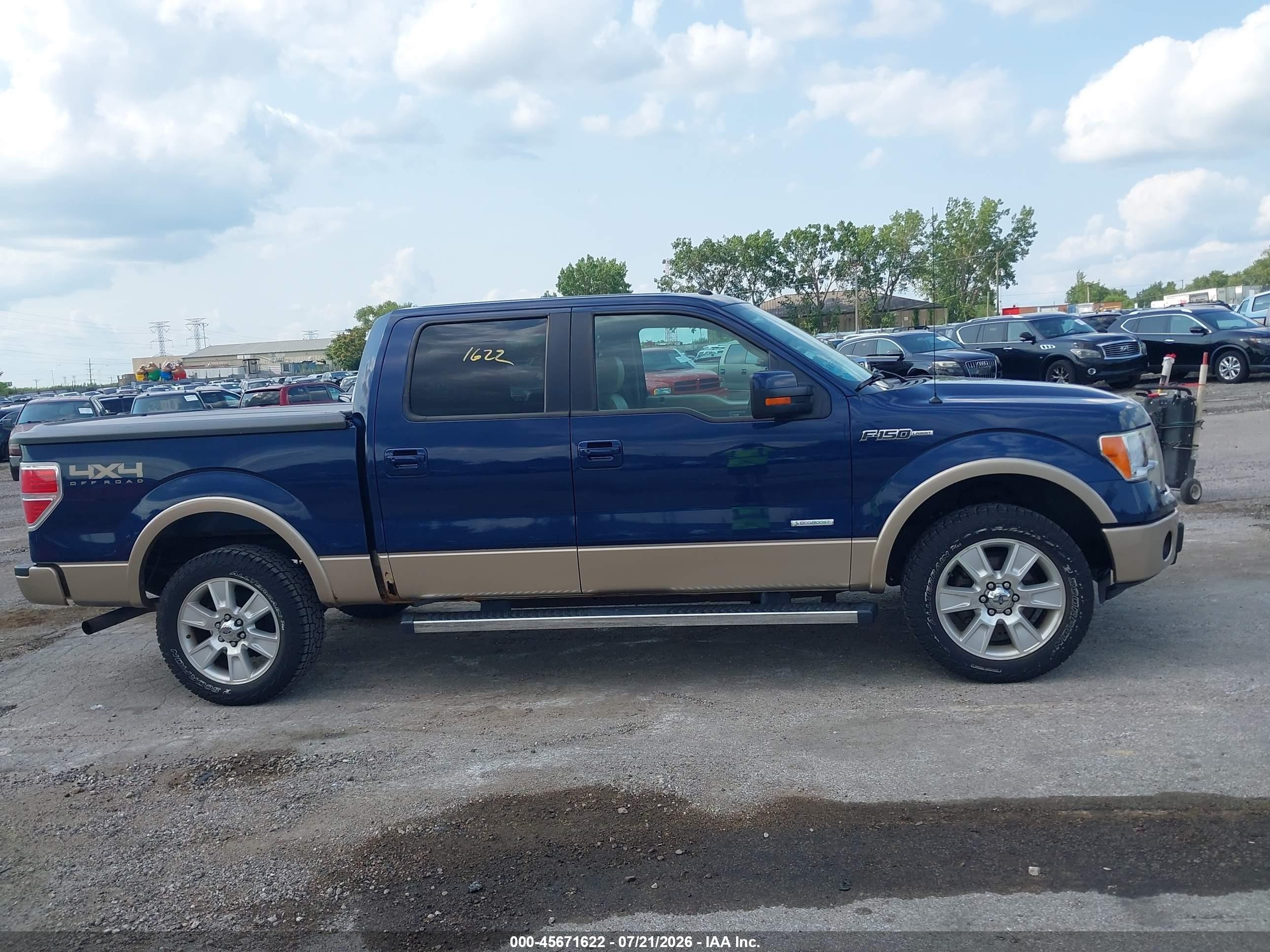 2012 Ford F-150 Lariat Blue vin: 1FTFW1ET9CFB64348