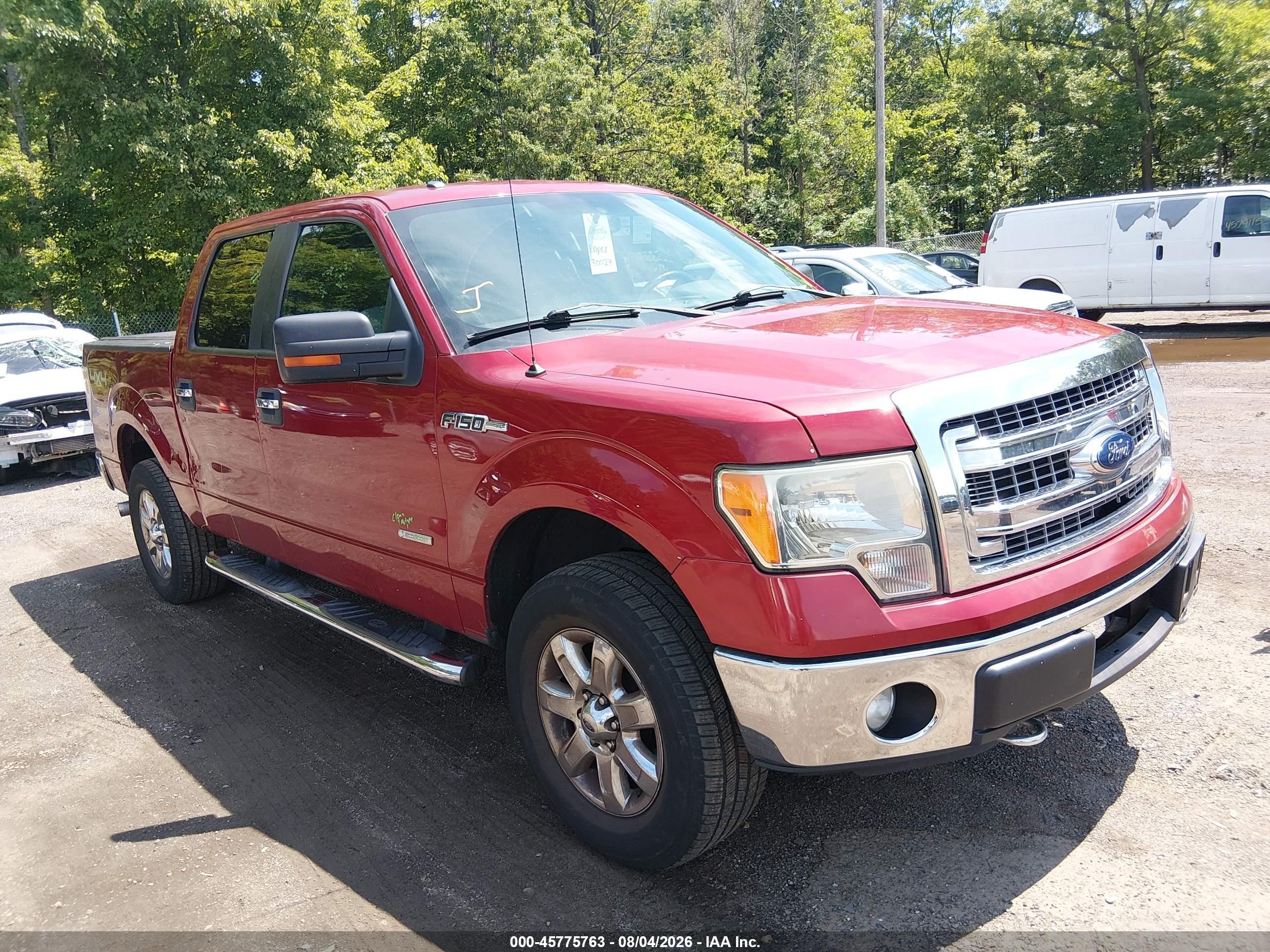 2013 Ford F-150 Xlt Red vin: 1FTFW1ET9DFD09079