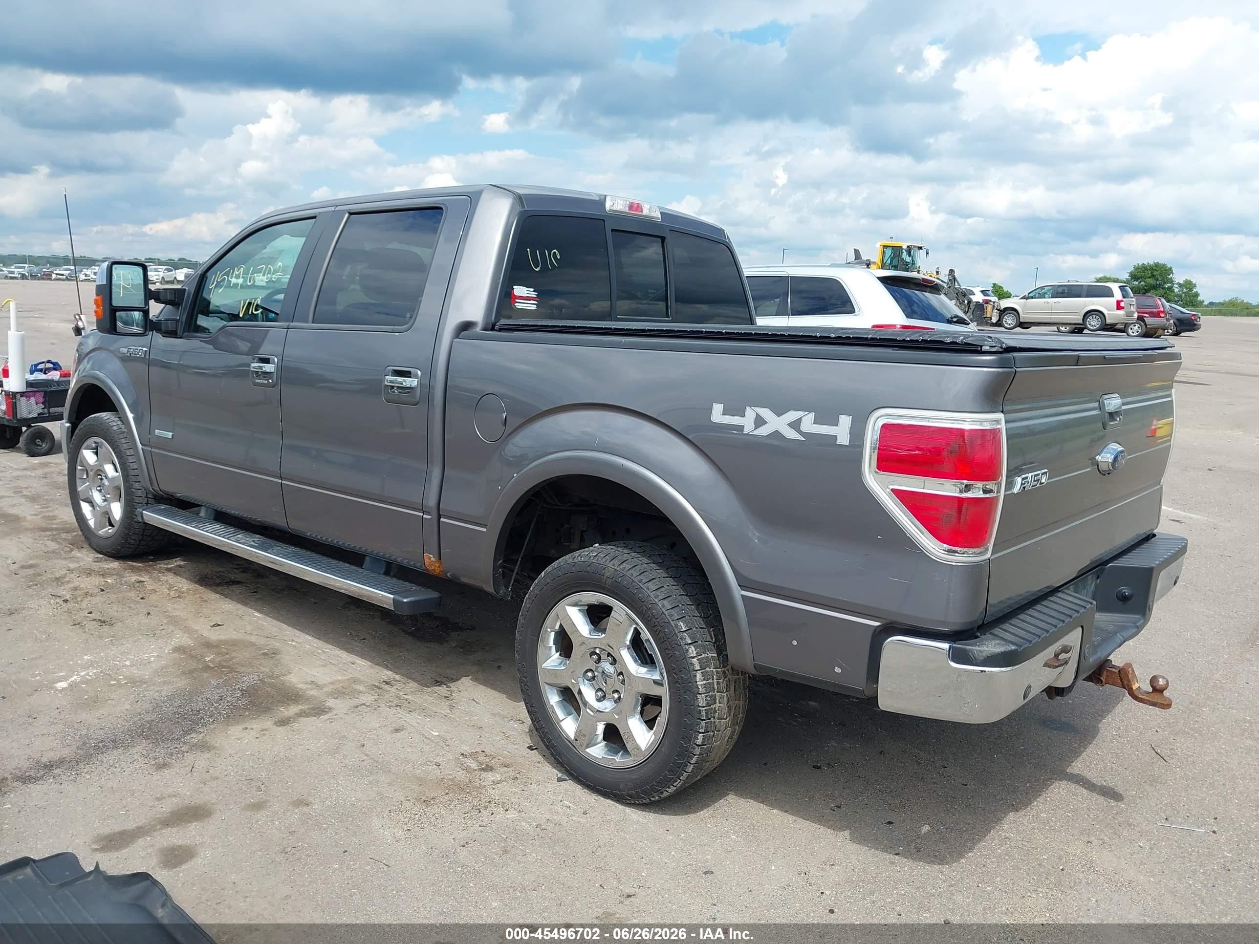 2013 Ford F-150 Lariat Gray vin: 1FTFW1ET9DKF32309