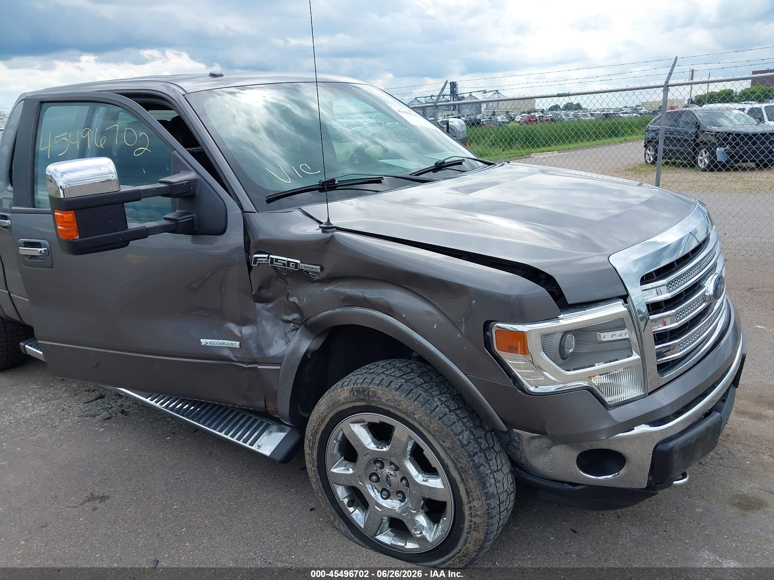 2013 Ford F-150 Lariat Gray vin: 1FTFW1ET9DKF32309