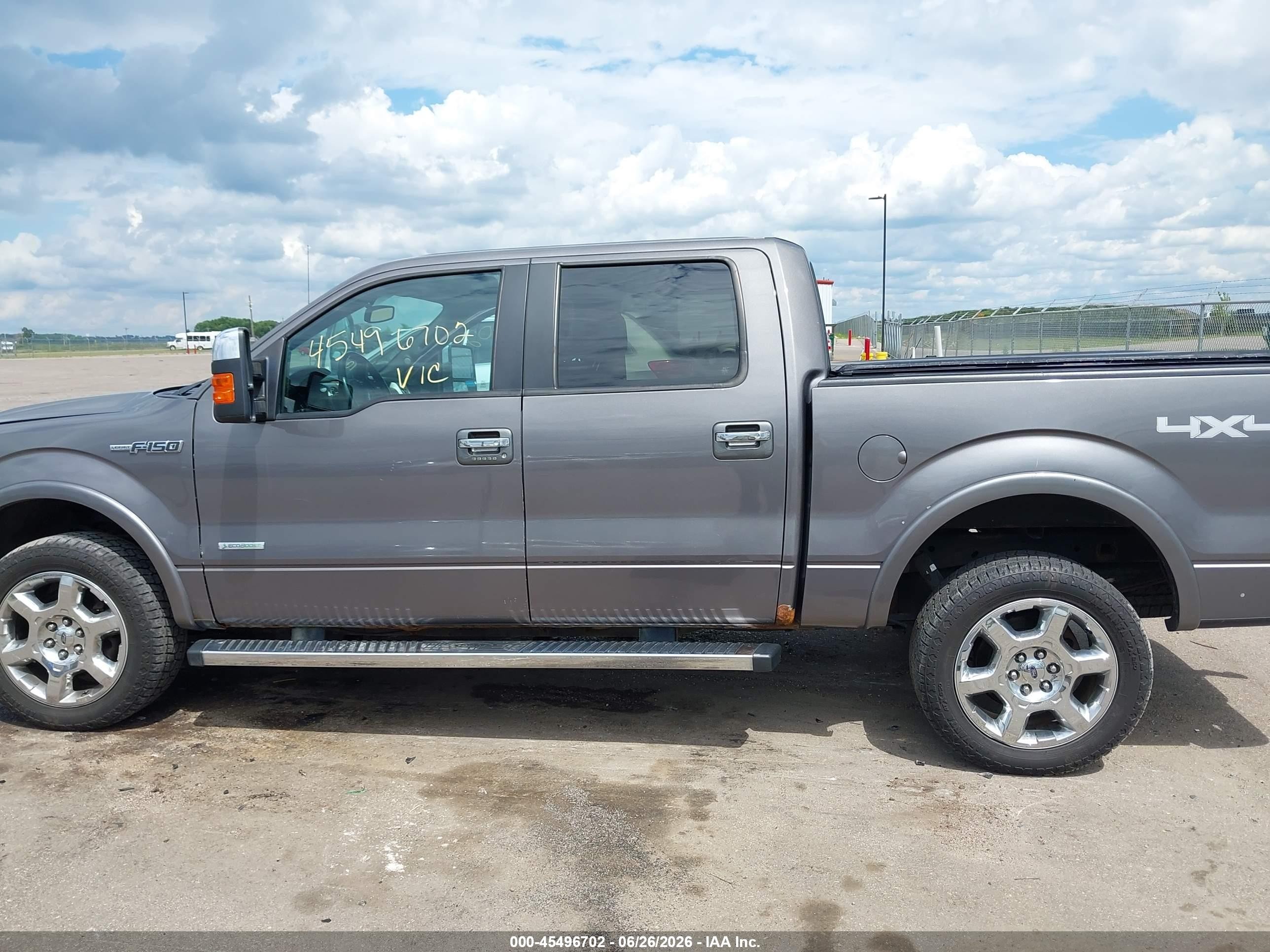 2013 Ford F-150 Lariat Gray vin: 1FTFW1ET9DKF32309