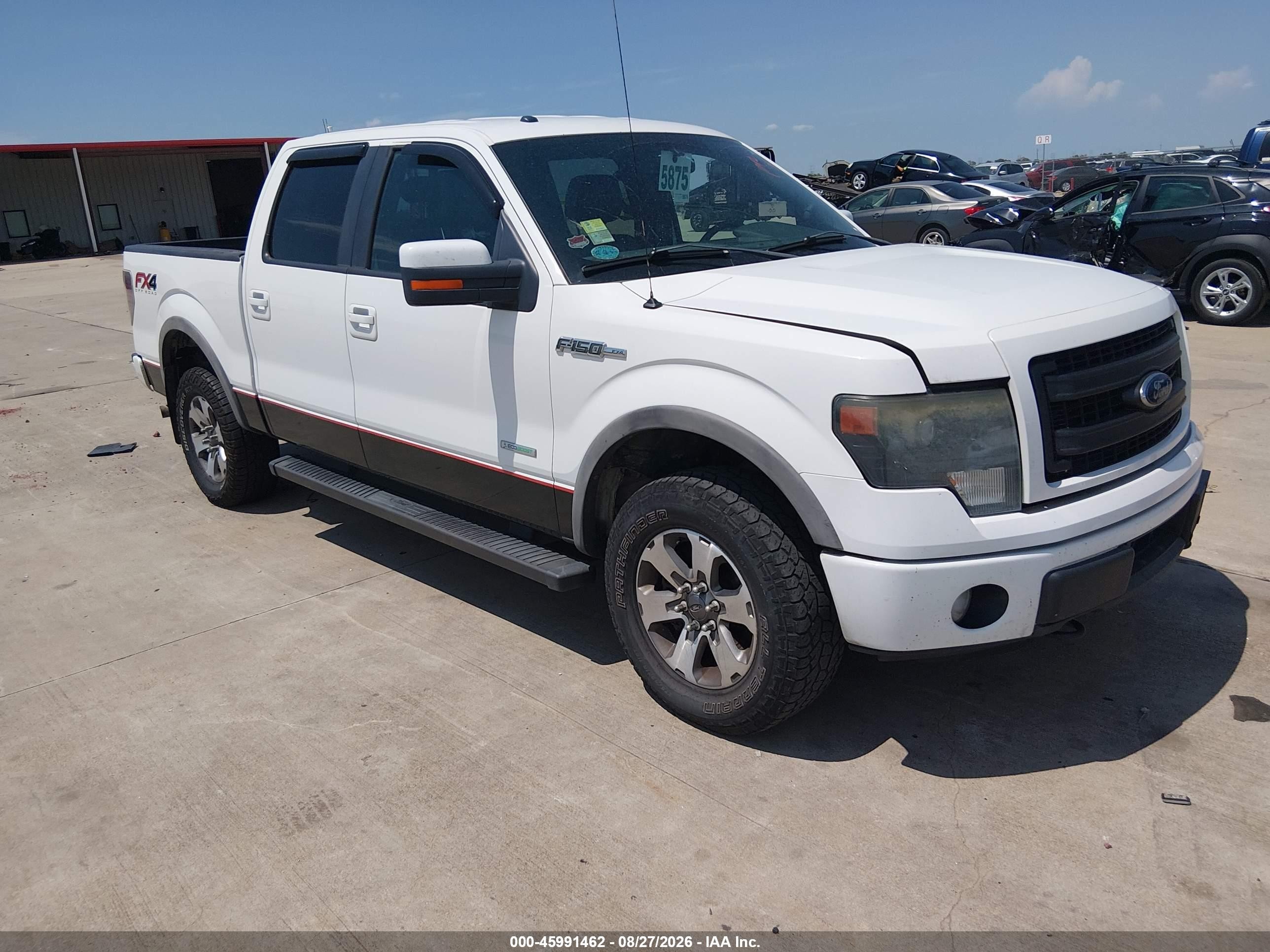 2014 Ford F-150 Fx4 White vin: 1FTFW1ET9EFB97661