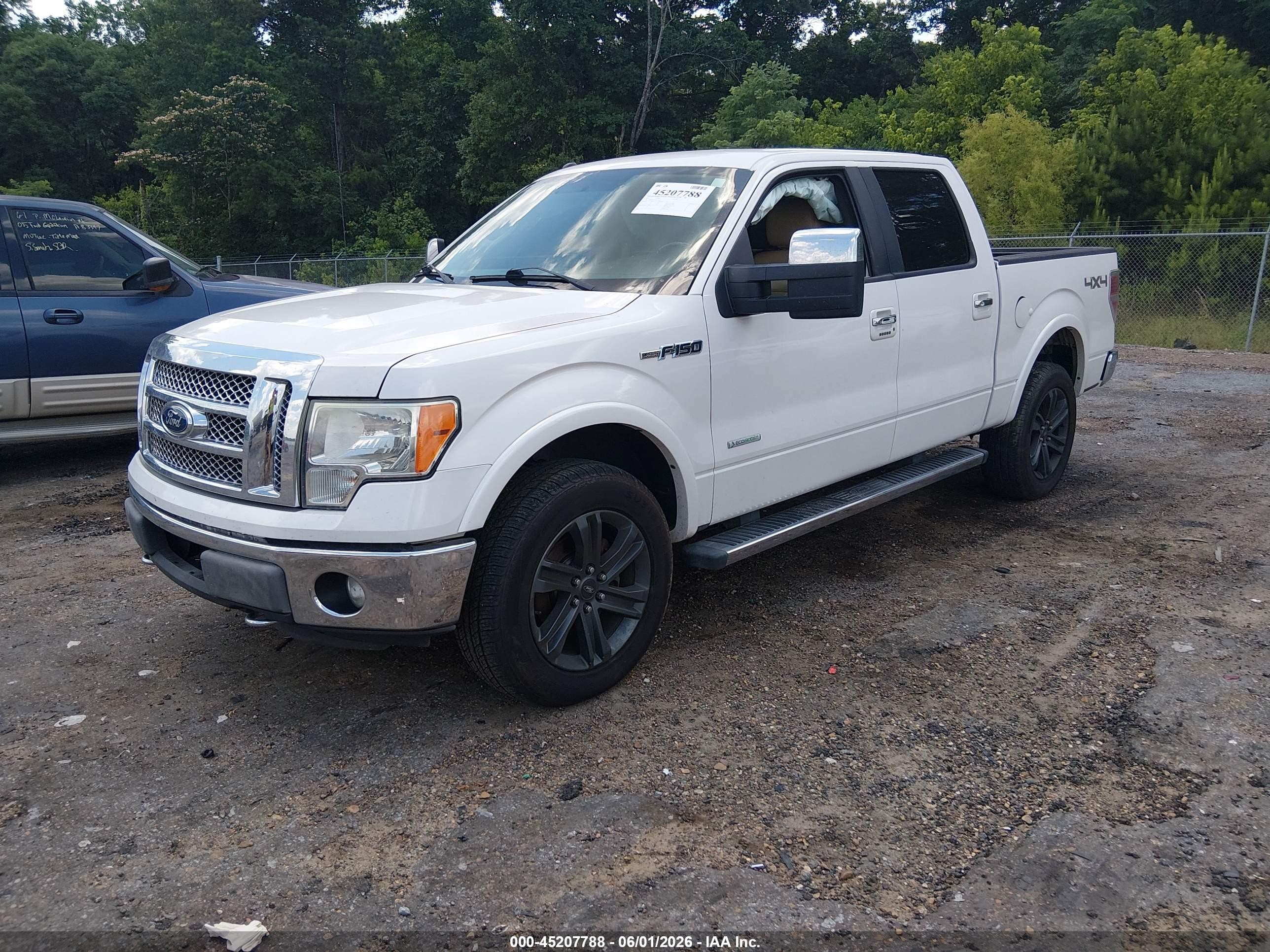 2011 Ford F-150 Lariat White vin: 1FTFW1ETXBFC38312