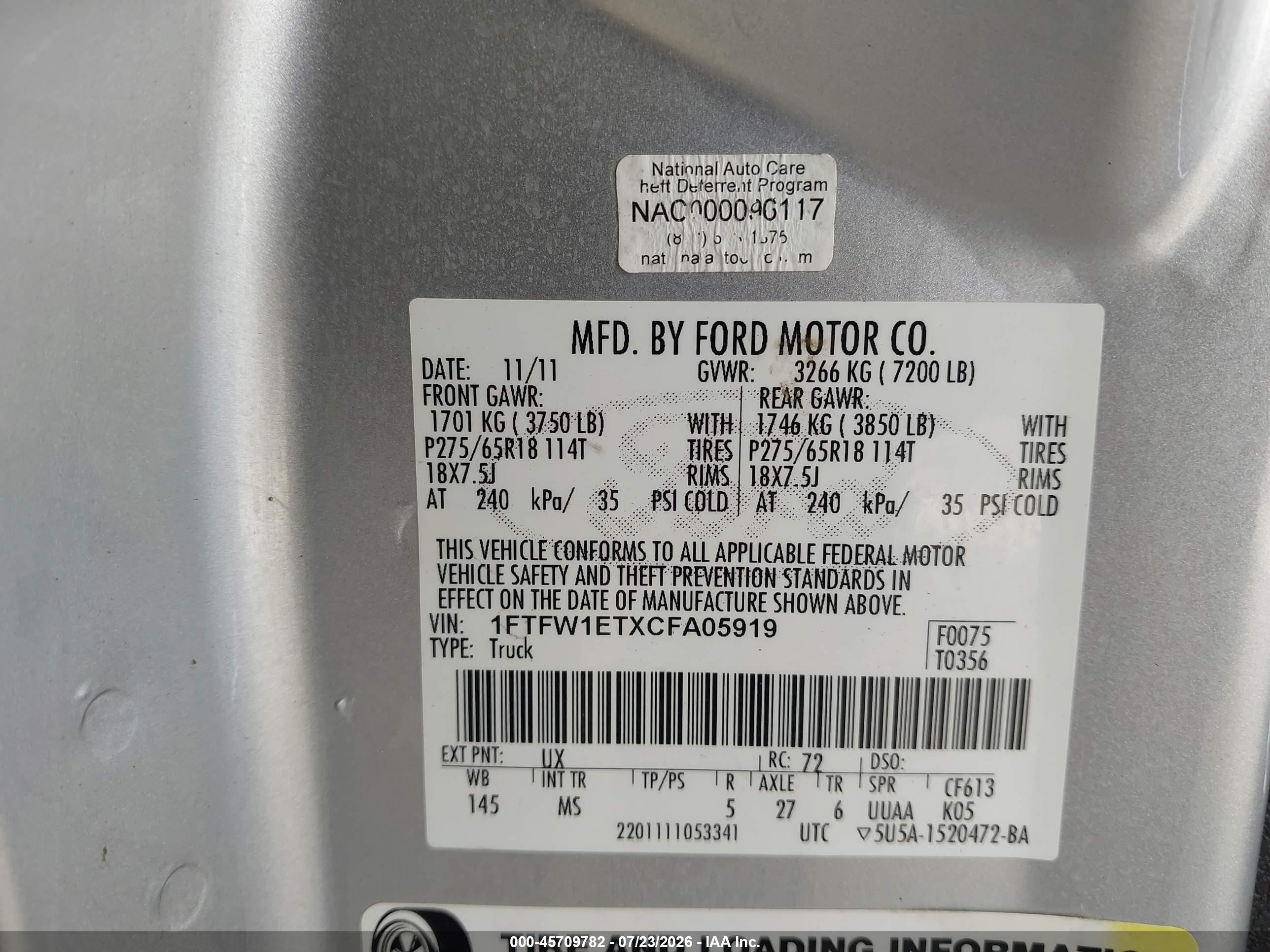 2012 Ford F-150 Xlt Silver vin: 1FTFW1ETXCFA05919