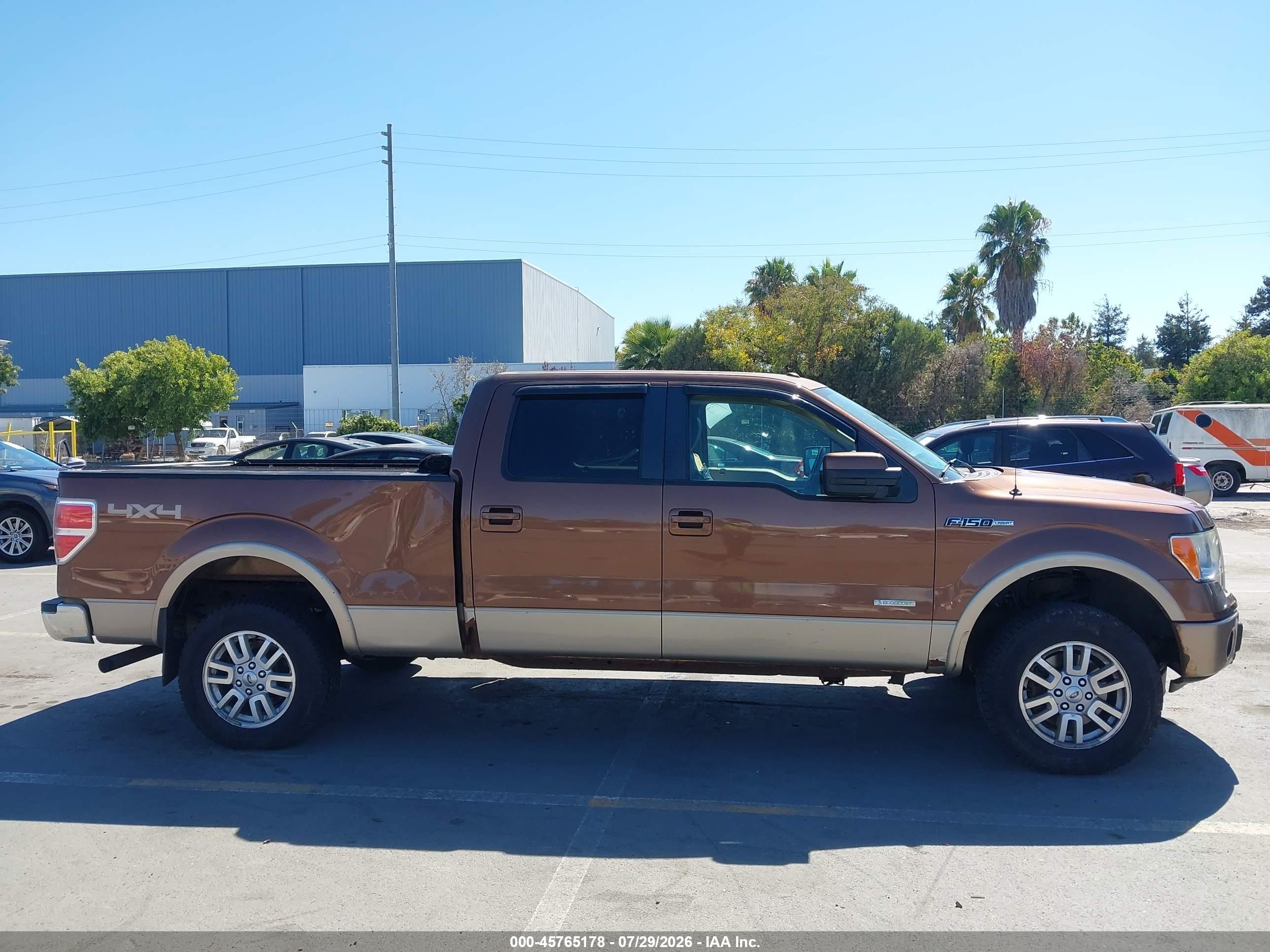 2012 Ford F-150 Lariat Brown vin: 1FTFW1ETXCFA13986
