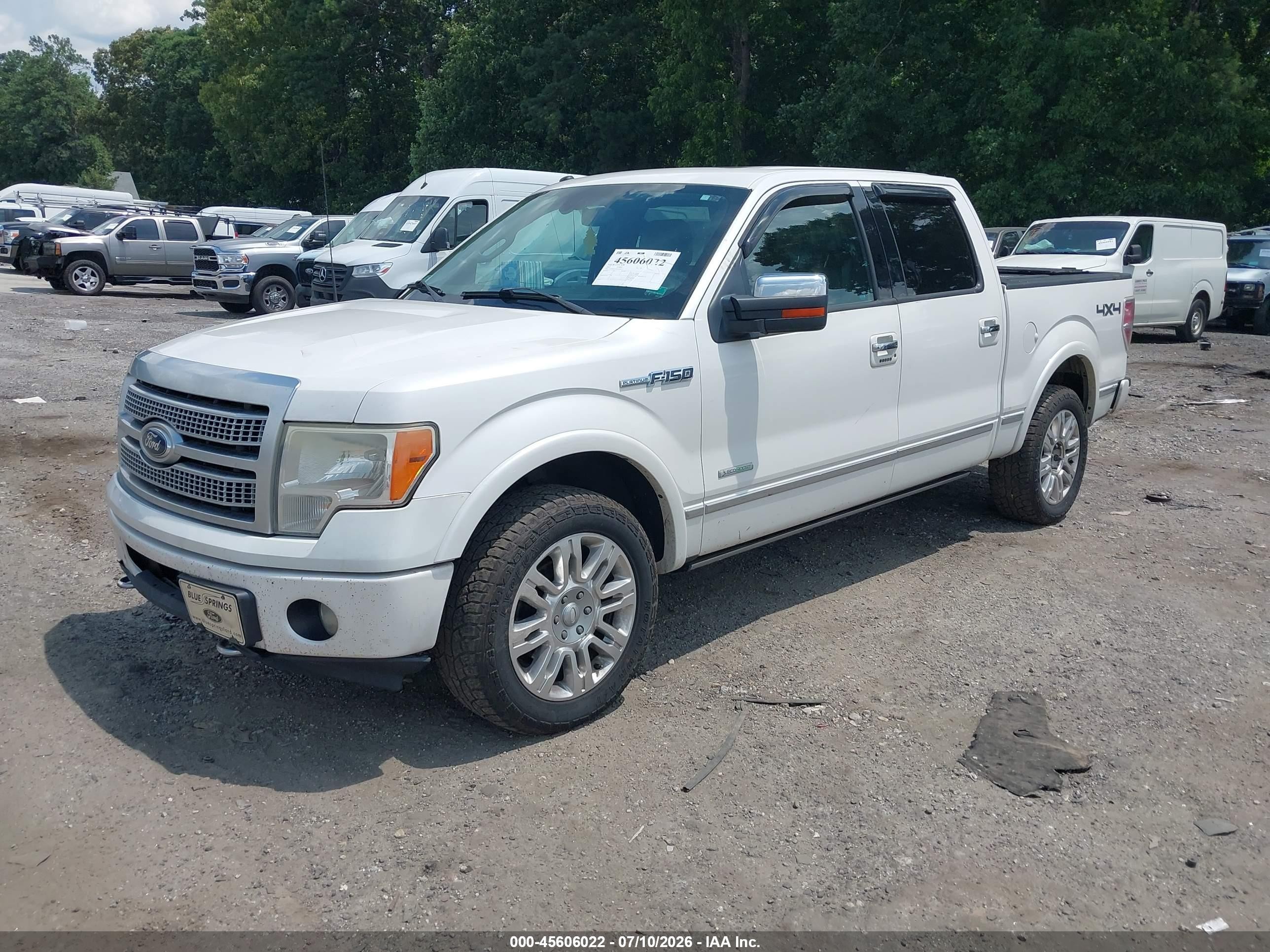 2012 Ford F-150 Platinum White vin: 1FTFW1ETXCFA20212