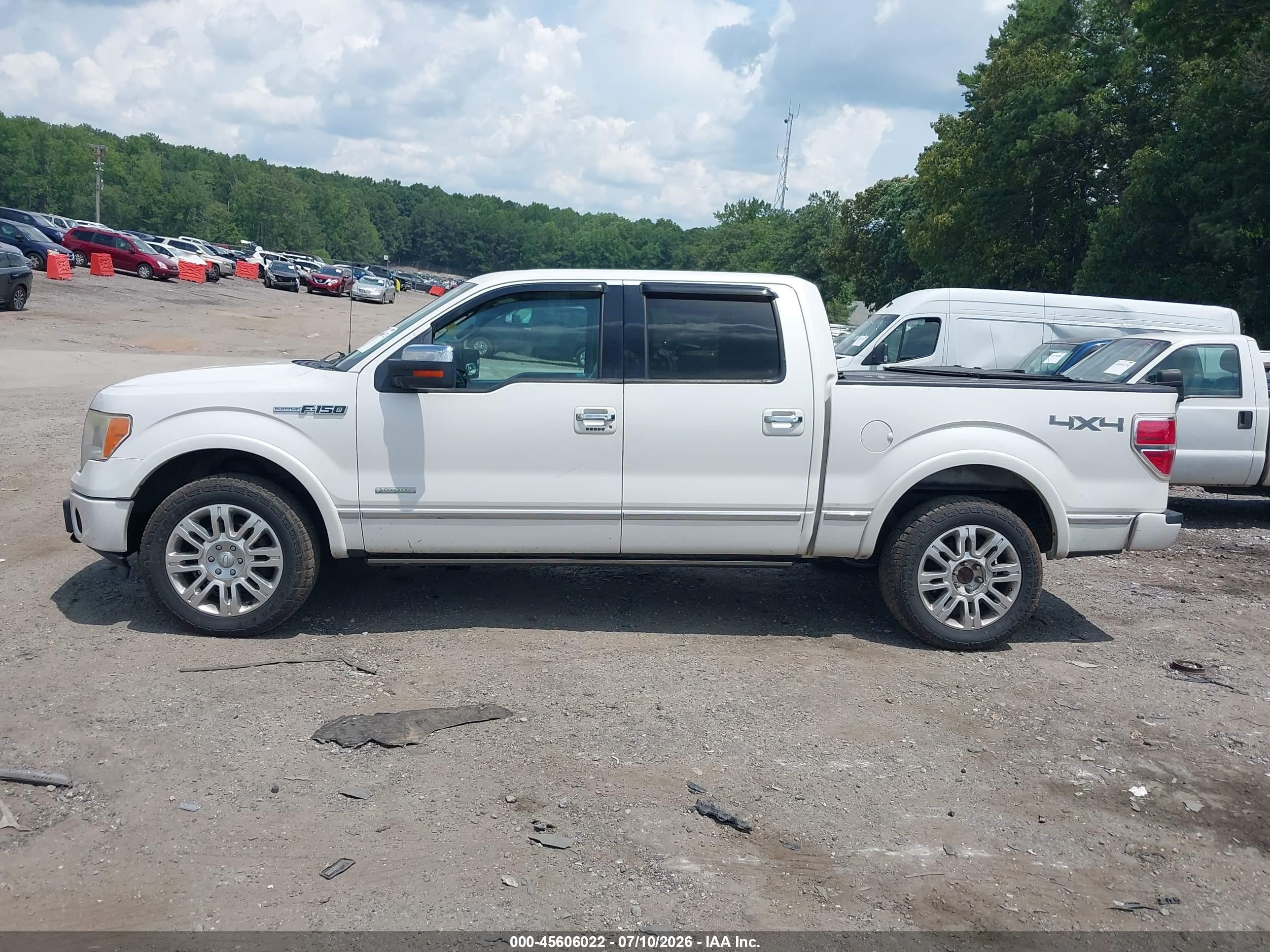 2012 Ford F-150 Platinum White vin: 1FTFW1ETXCFA20212