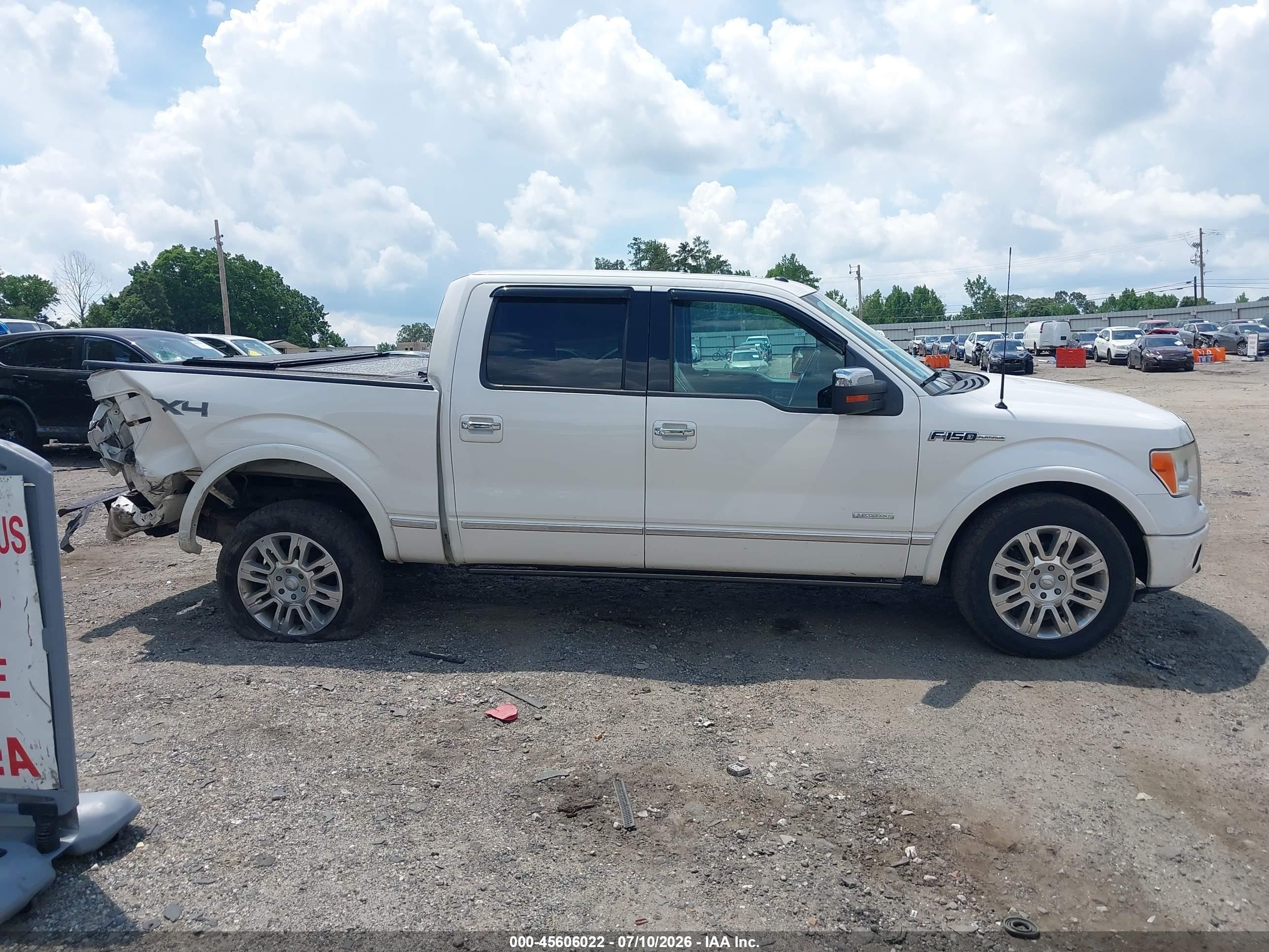 2012 Ford F-150 Platinum White vin: 1FTFW1ETXCFA20212