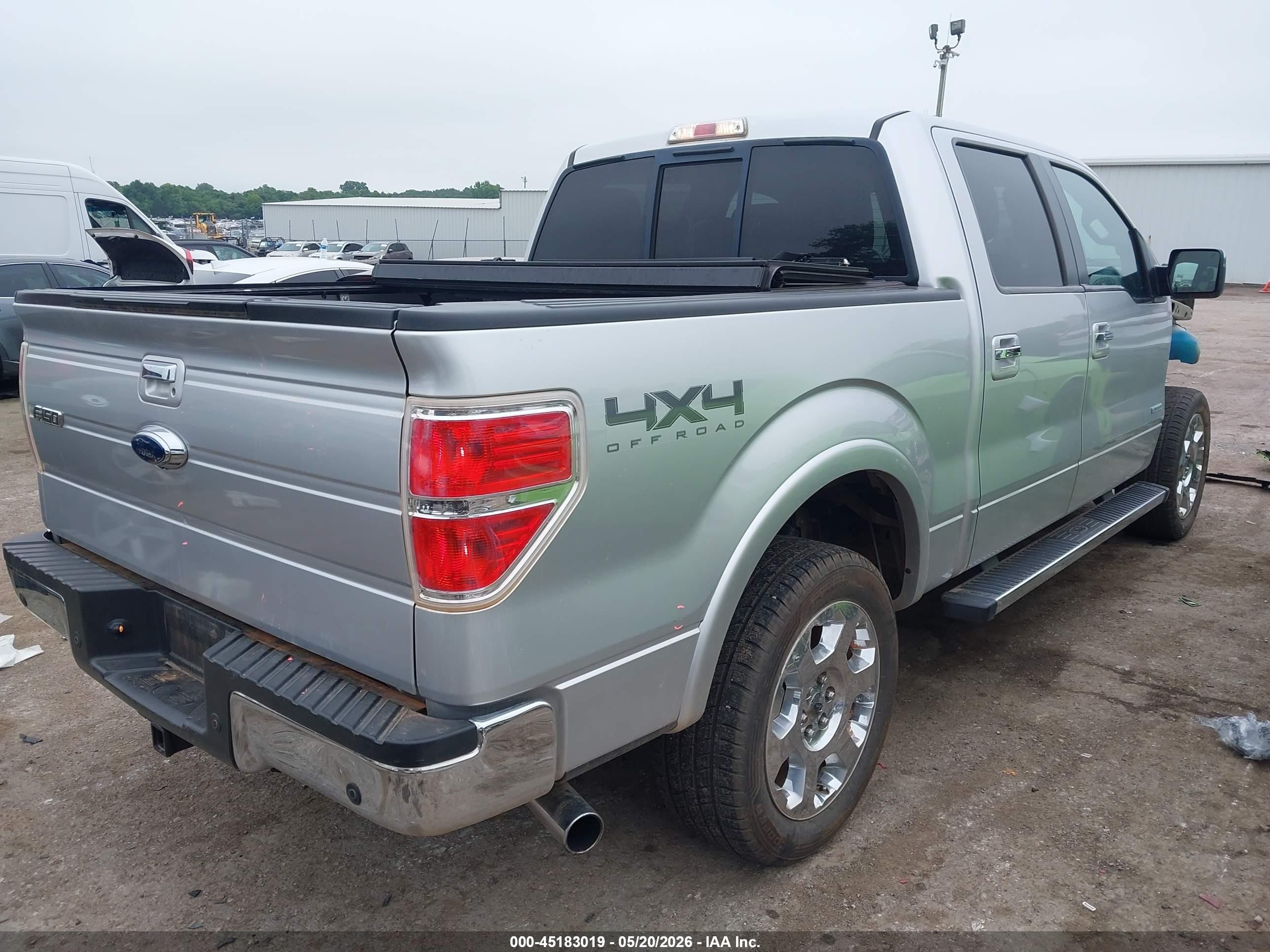 2012 Ford F-150 Lariat Gray vin: 1FTFW1ETXCFA43263