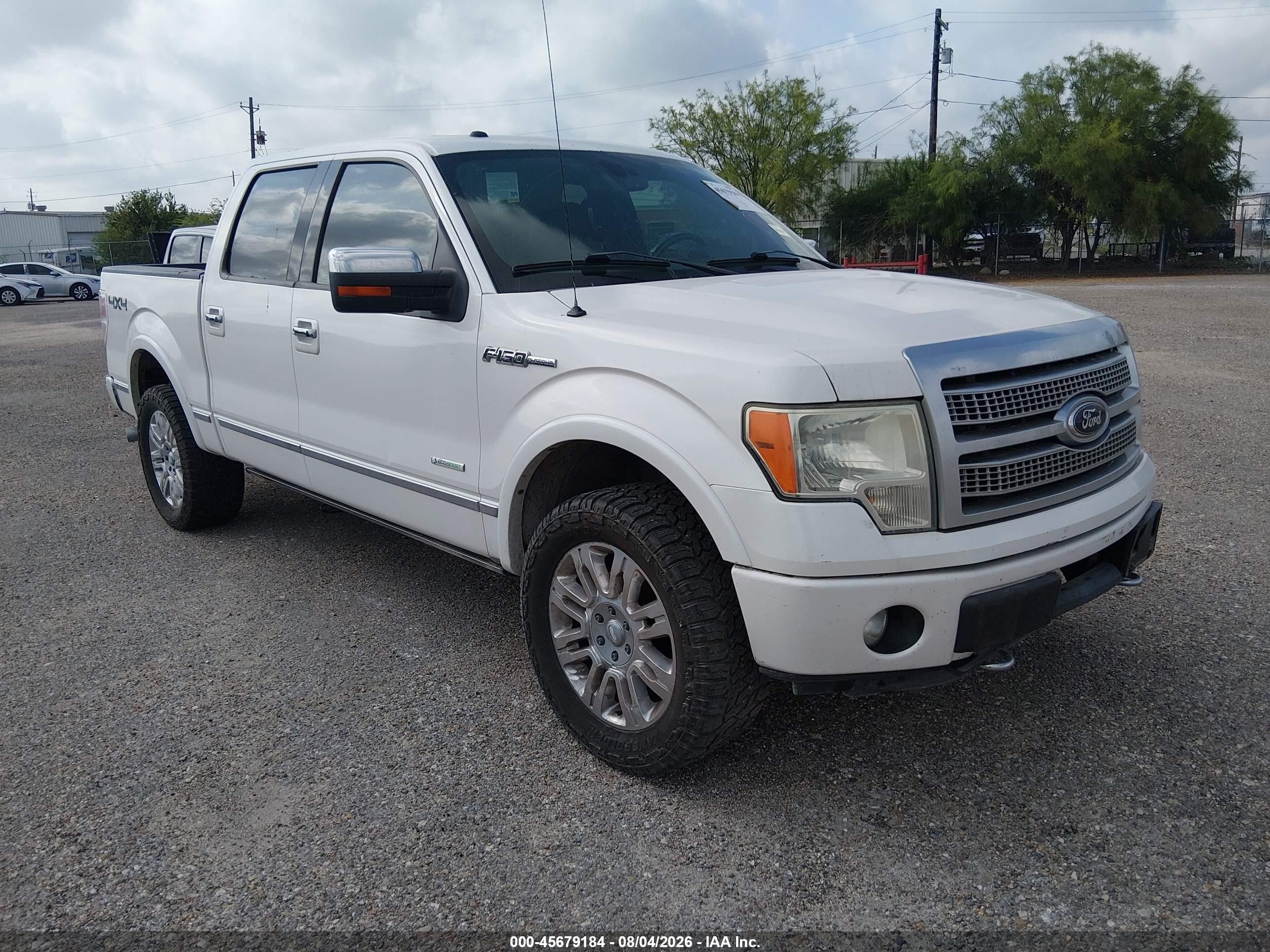 2012 Ford F-150 Platinum White vin: 1FTFW1ETXCFA85318
