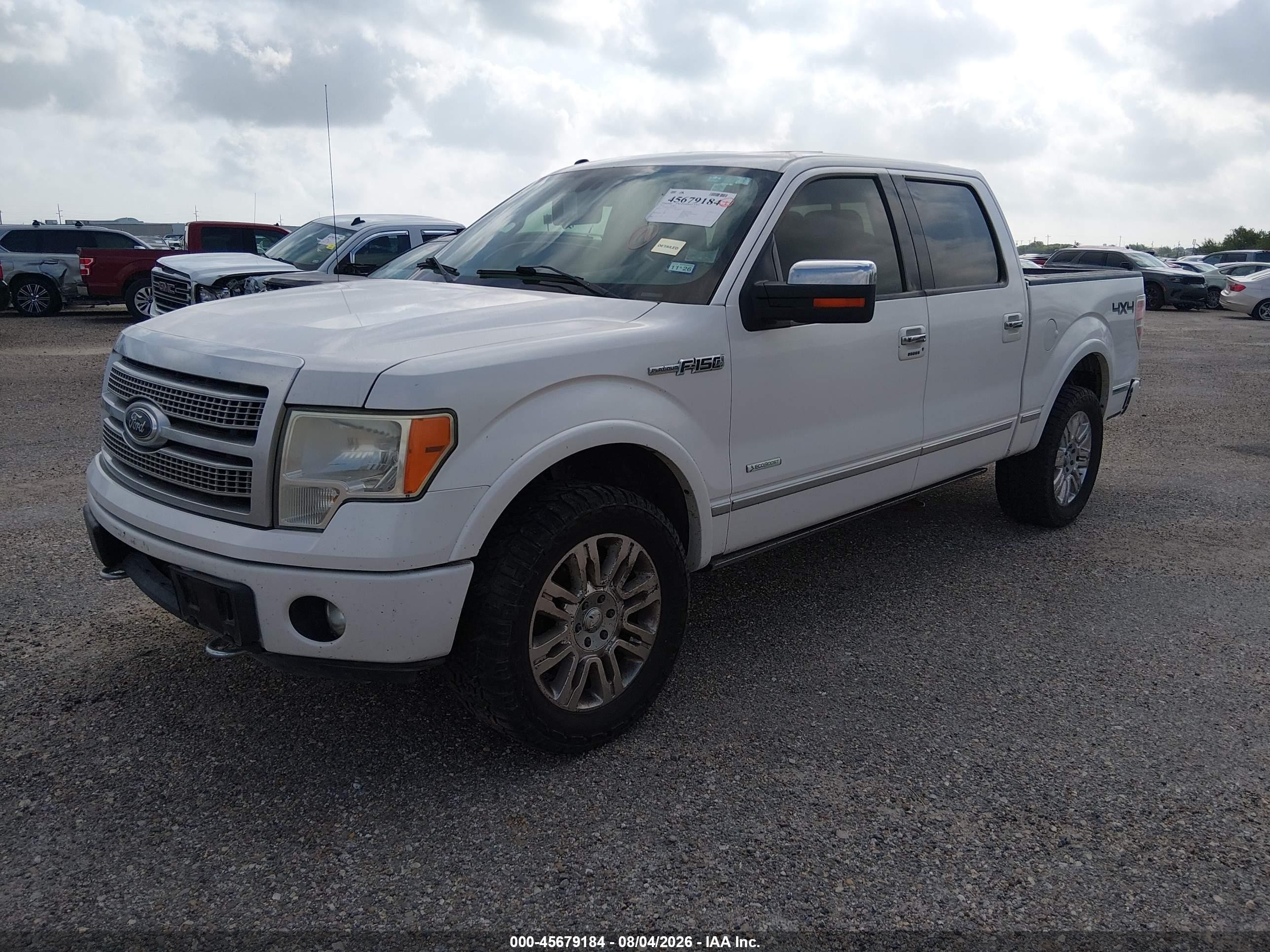 2012 Ford F-150 Platinum White vin: 1FTFW1ETXCFA85318