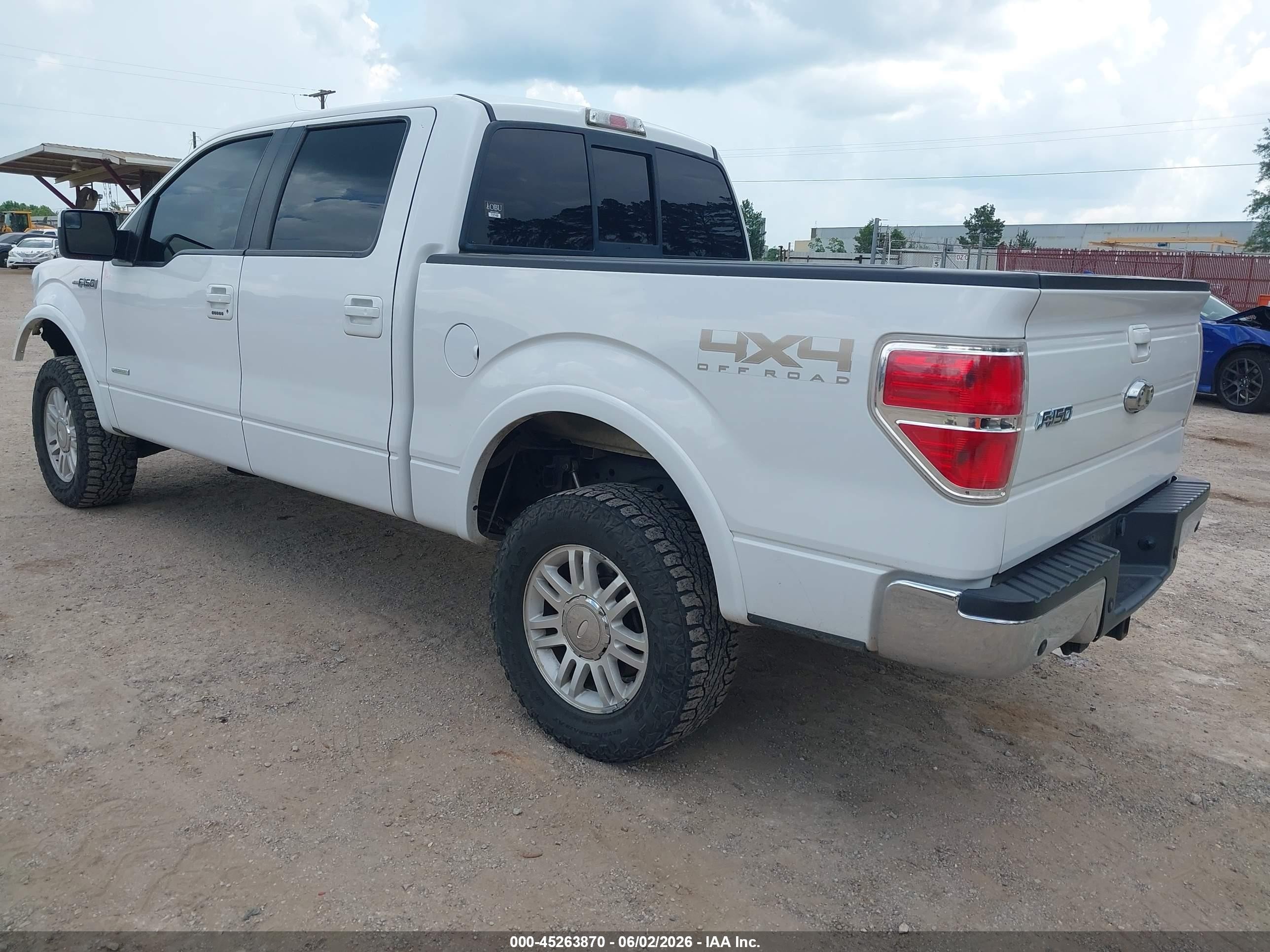 2013 Ford F-150 Lariat White vin: 1FTFW1ETXDFA73770