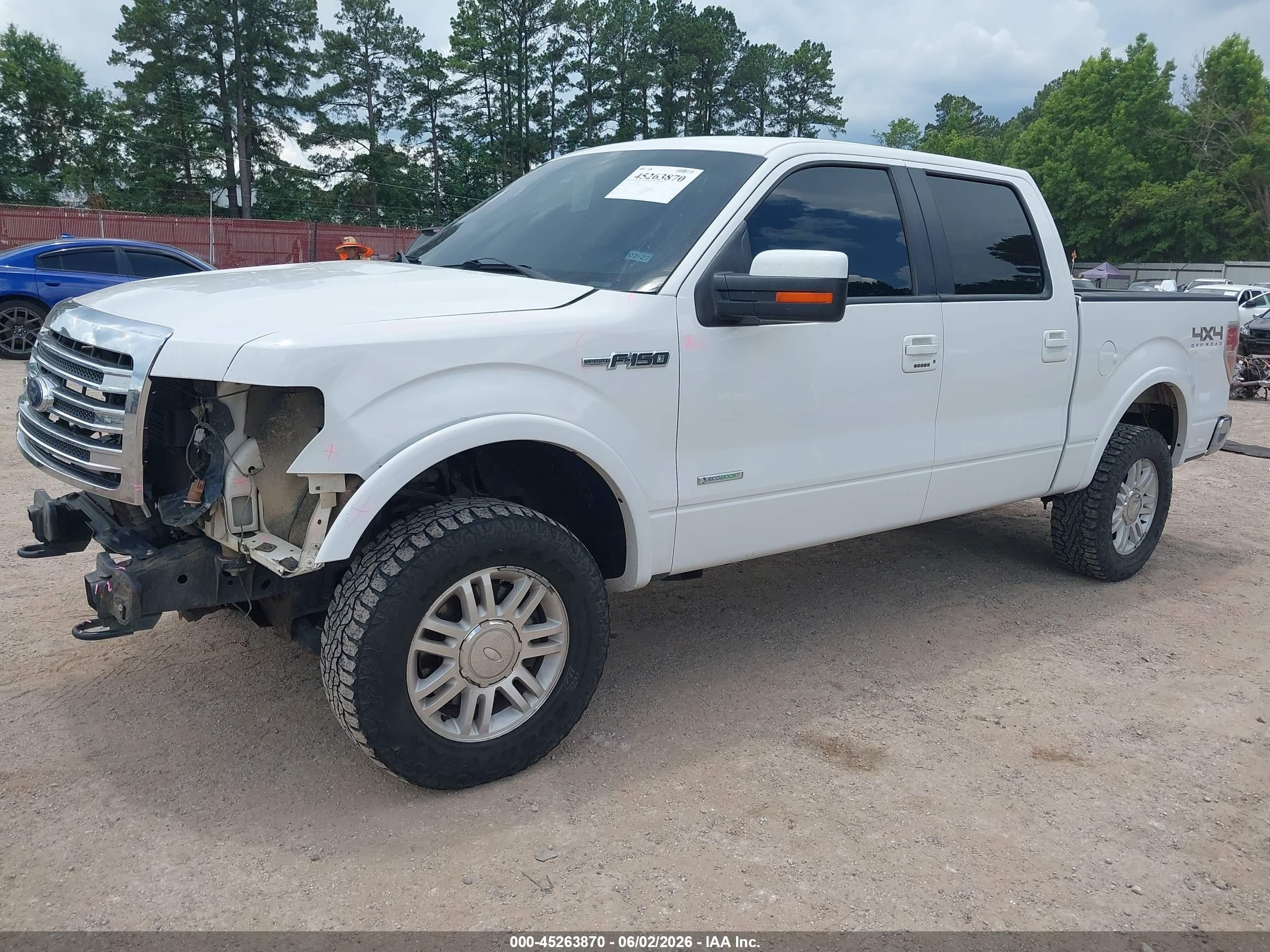 2013 Ford F-150 Lariat White vin: 1FTFW1ETXDFA73770