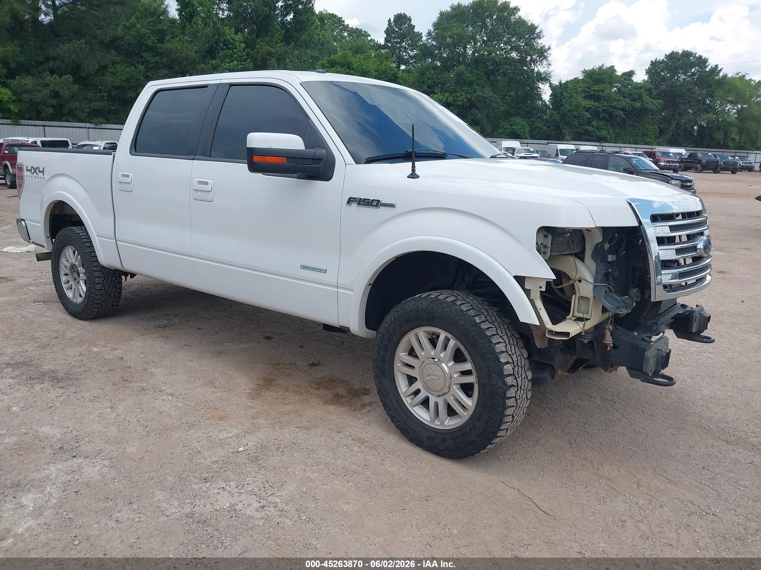 2013 Ford F-150 Lariat Белый vin: 1FTFW1ETXDFA73770