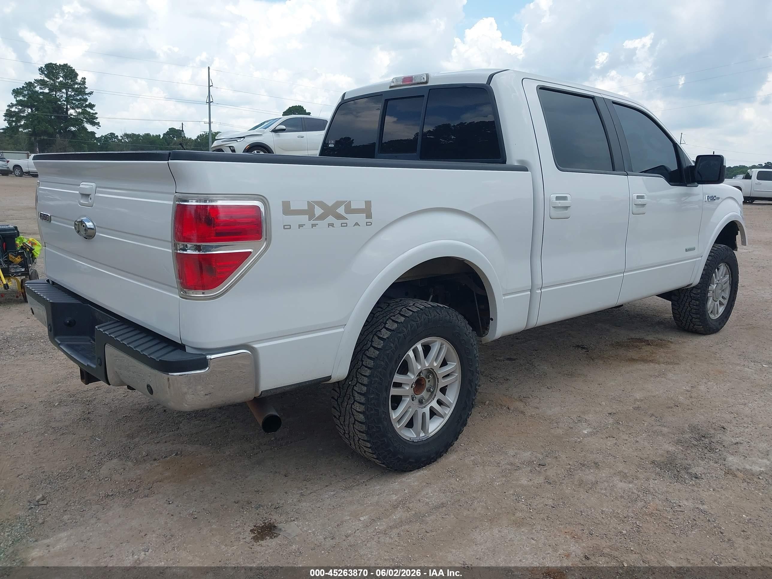 2013 Ford F-150 Lariat White vin: 1FTFW1ETXDFA73770