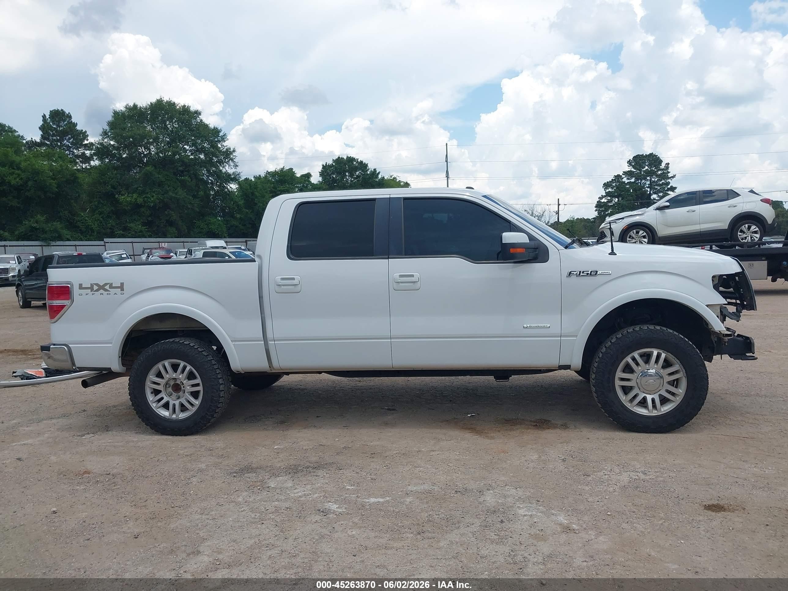 2013 Ford F-150 Lariat White vin: 1FTFW1ETXDFA73770
