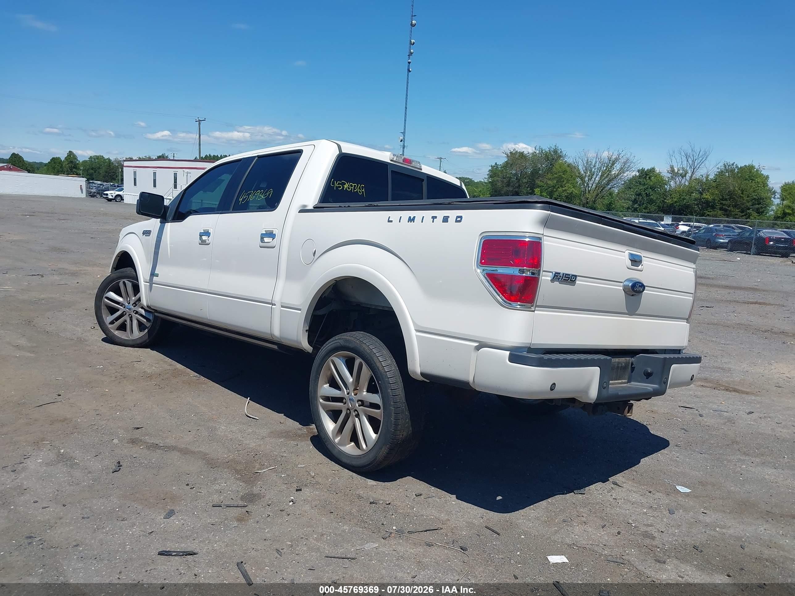 2013 Ford F-150 Limited White vin: 1FTFW1ETXDFA85448