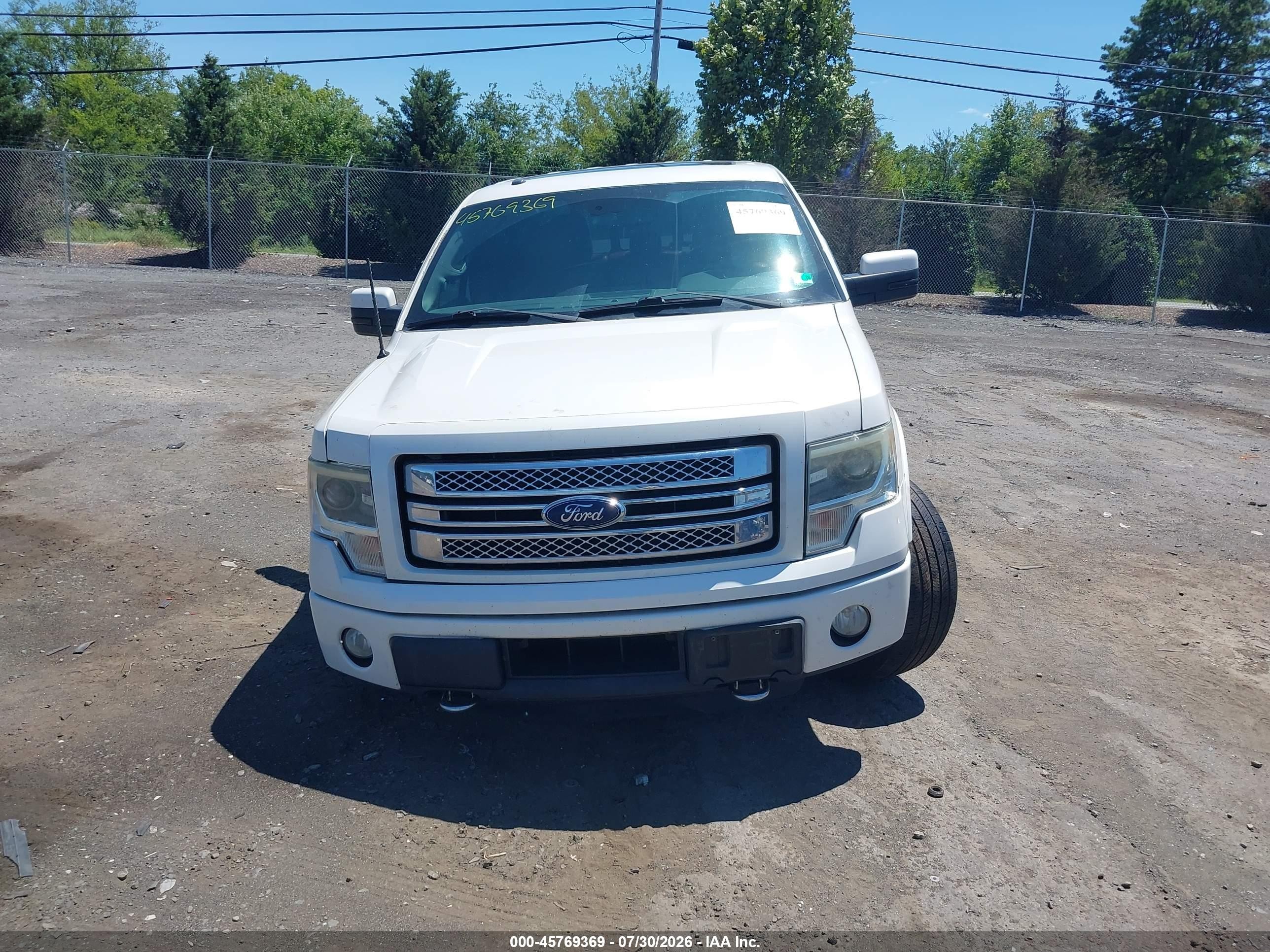2013 Ford F-150 Limited White vin: 1FTFW1ETXDFA85448