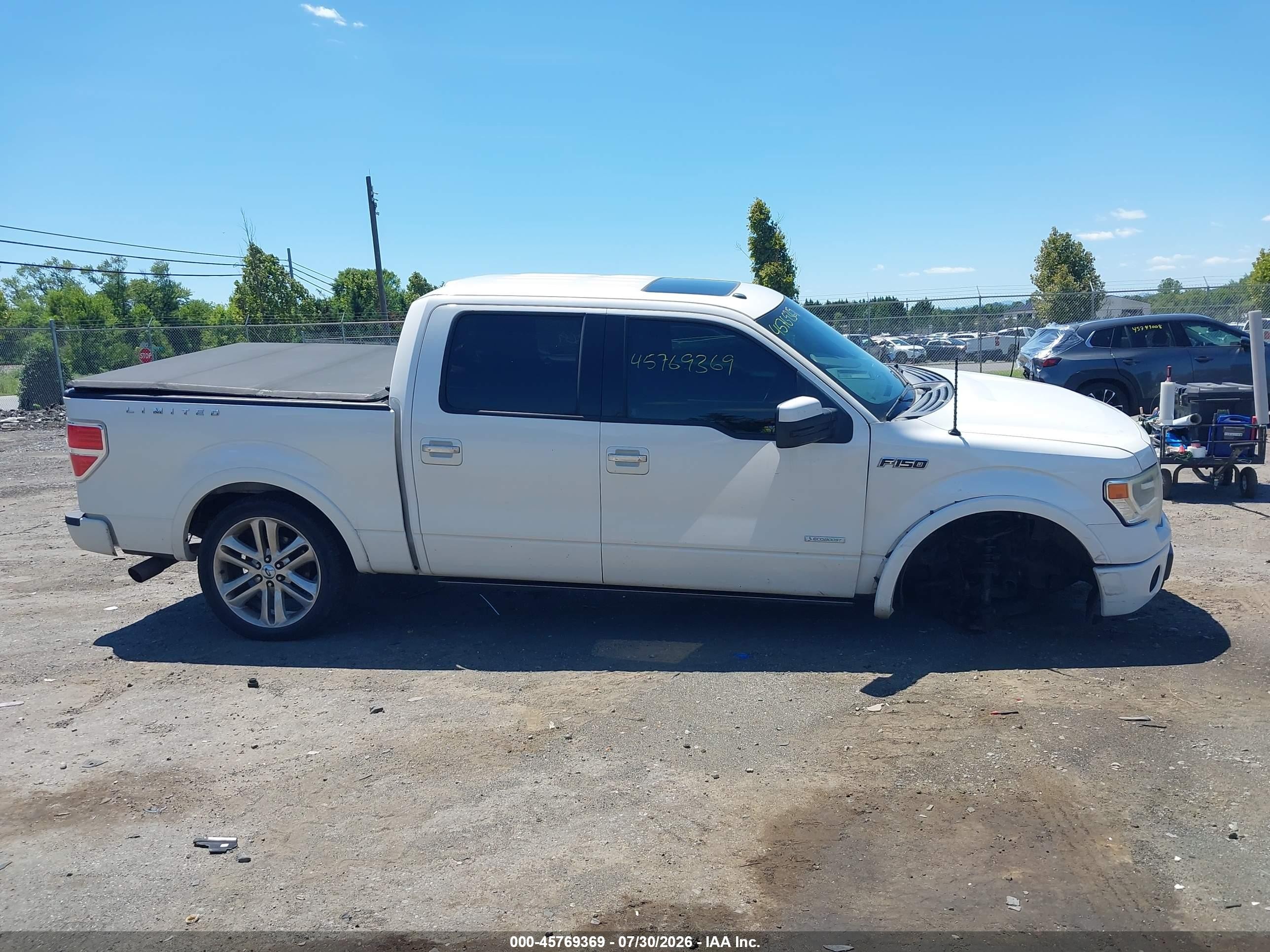 2013 Ford F-150 Limited White vin: 1FTFW1ETXDFA85448