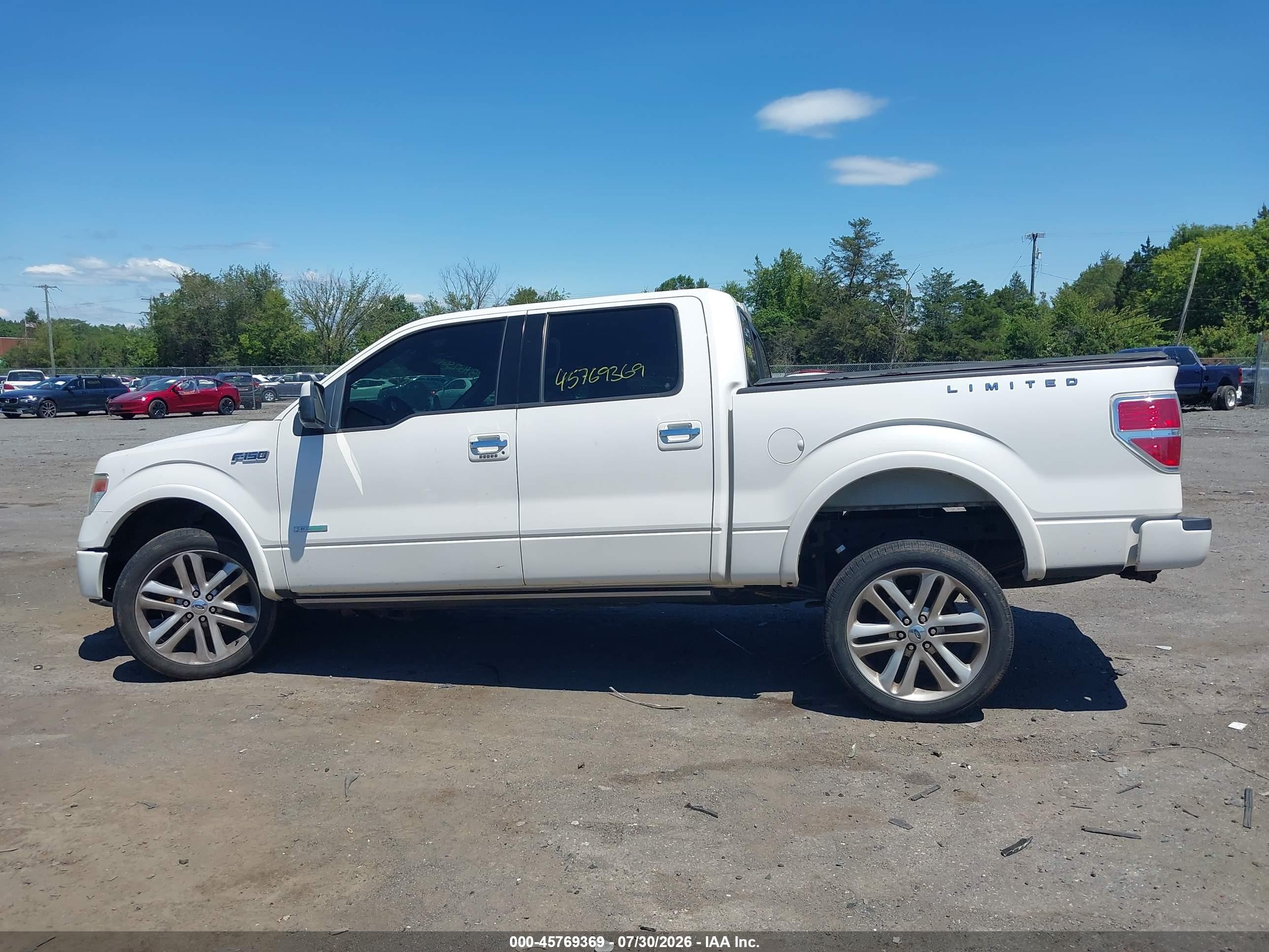 2013 Ford F-150 Limited White vin: 1FTFW1ETXDFA85448