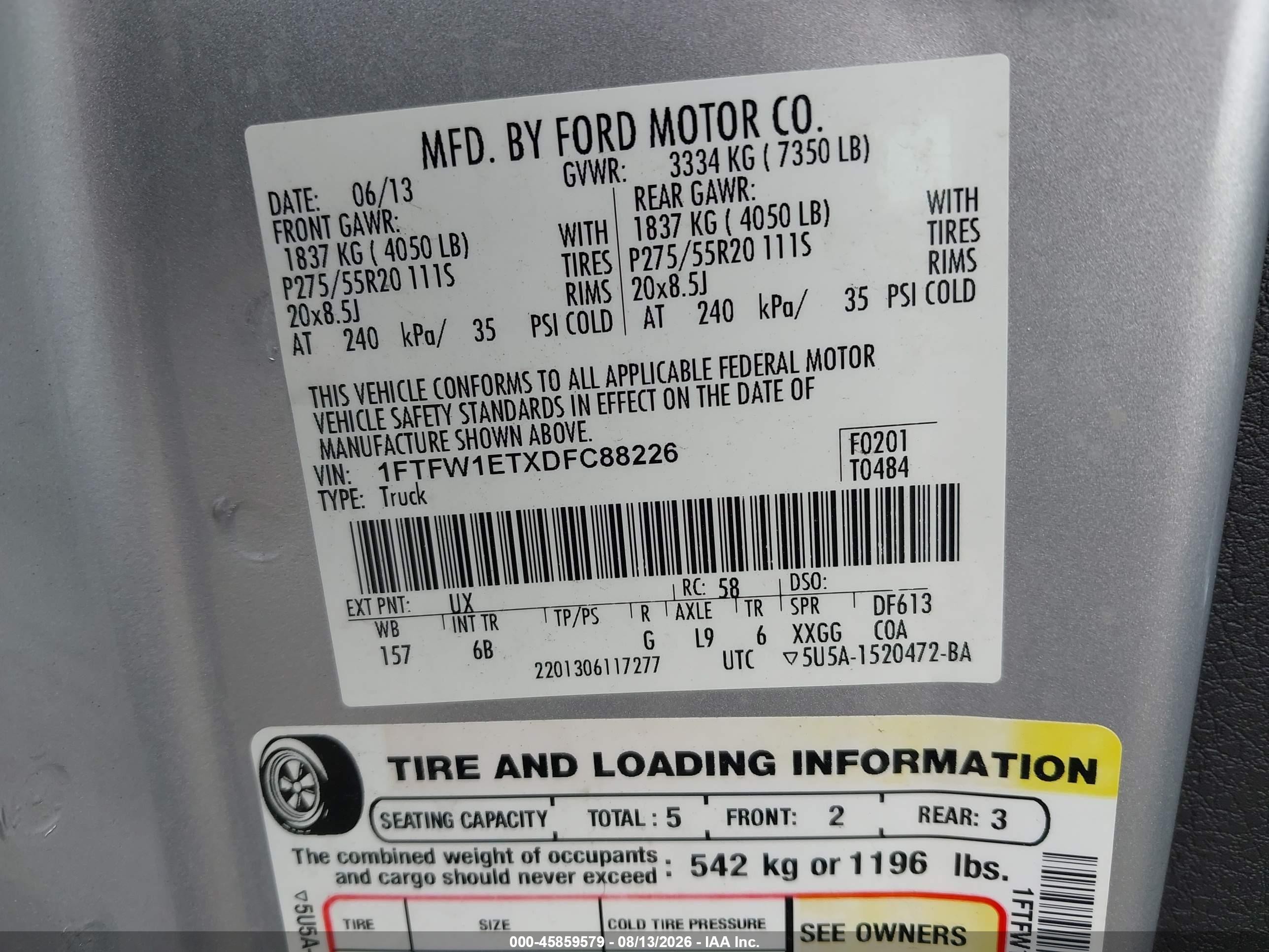 2013 Ford F-150 Fx4 Silver vin: 1FTFW1ETXDFC88226