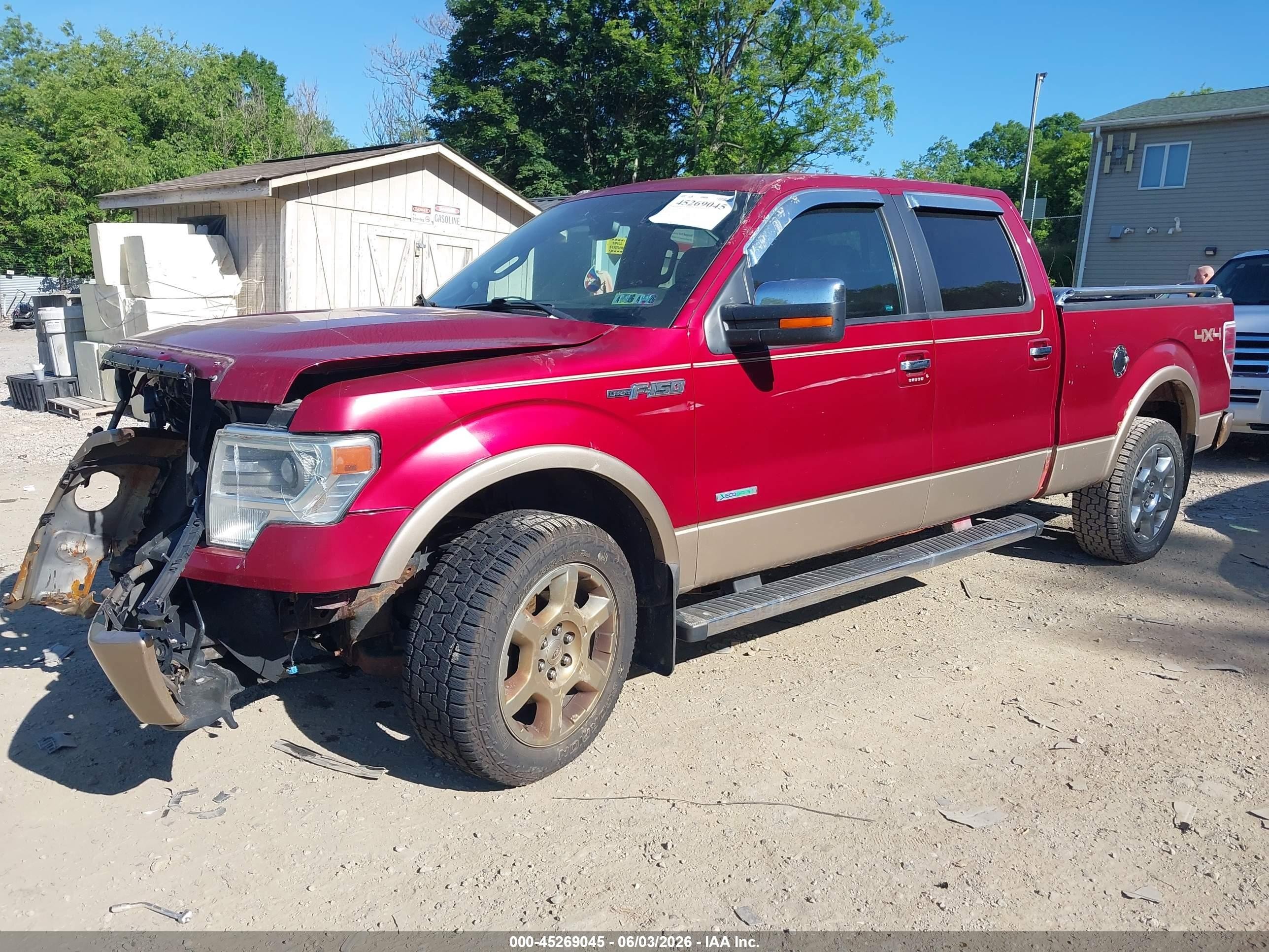 2013 Ford F-150 Lariat Red vin: 1FTFW1ETXDKD71128