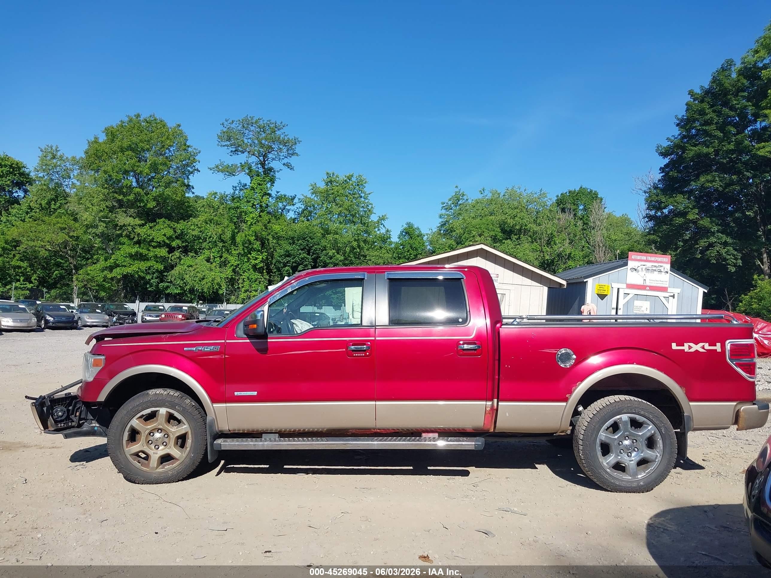 2013 Ford F-150 Lariat Red vin: 1FTFW1ETXDKD71128
