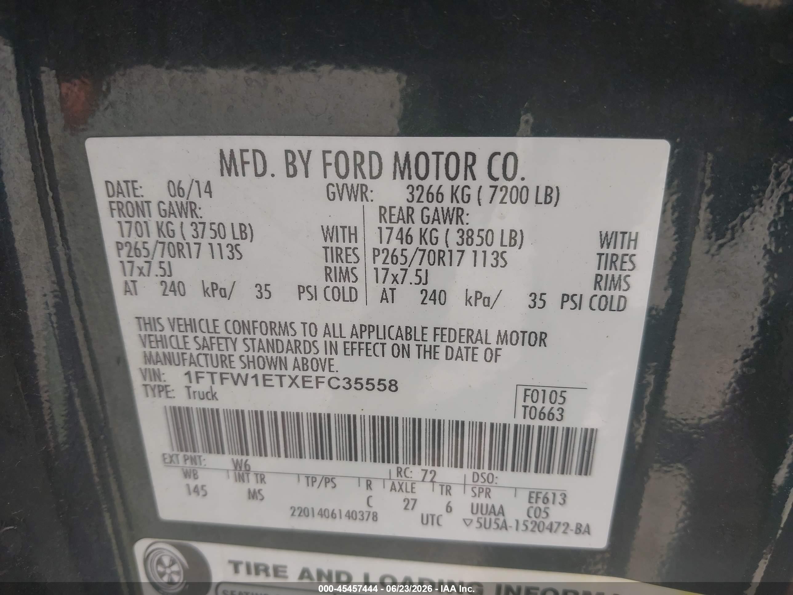 2014 Ford F-150 Xlt Черный vin: 1FTFW1ETXEFC35558
