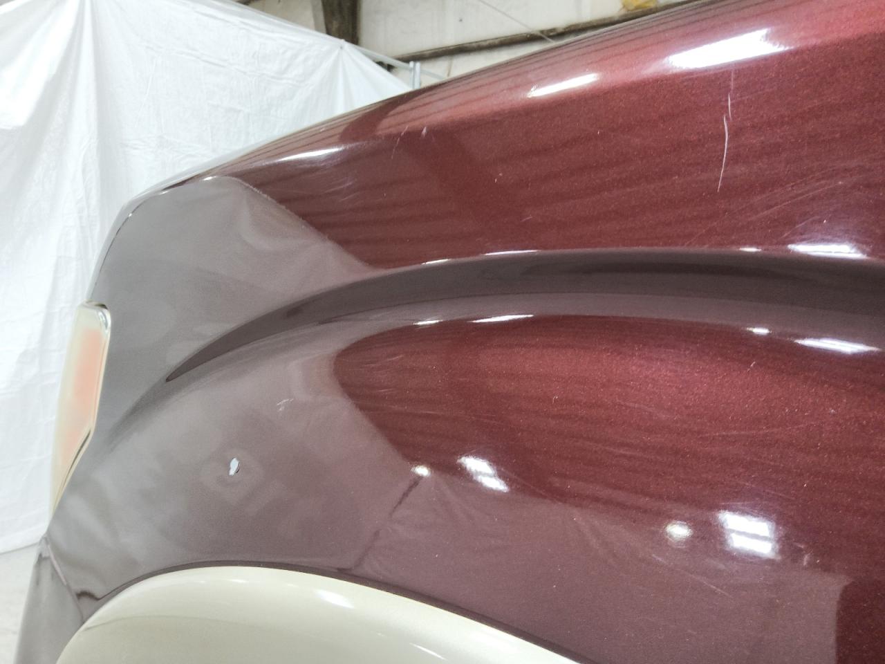 2010 Ford F150 Supercrew Maroon vin: 1FTFW1EV5AFB94283 Damage: Left Front Fender, Dent(S) W/ Paint Dmg, 1/2 To 1 Inch