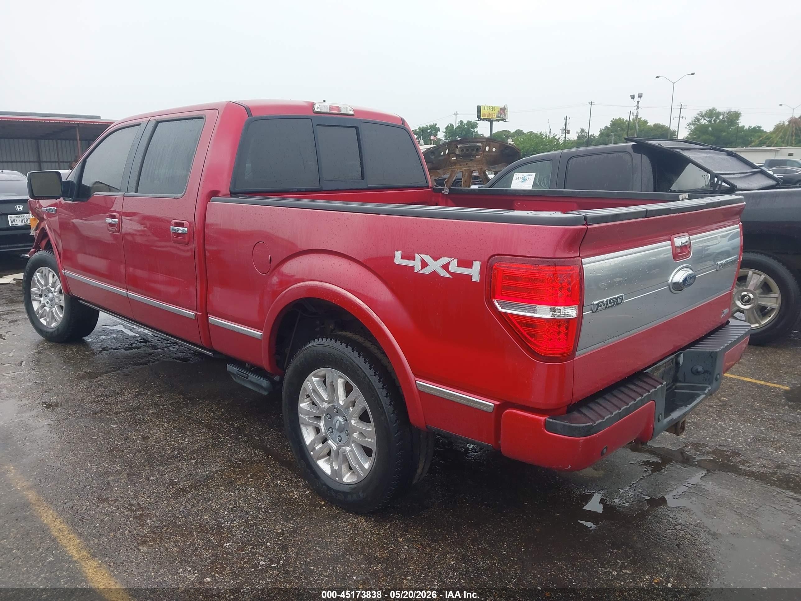 2010 Ford F-150 Platinum Красный vin: 1FTFW1EV7AFC84714