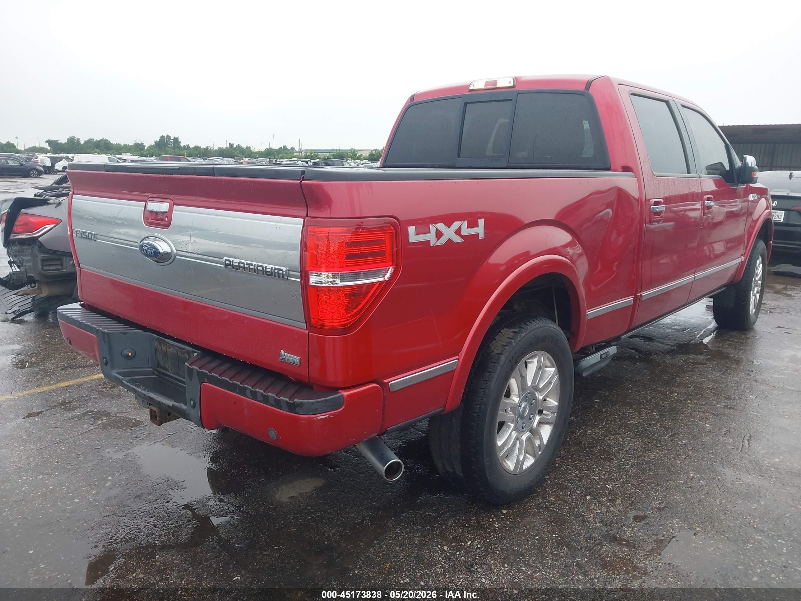 2010 Ford F-150 Platinum Красный vin: 1FTFW1EV7AFC84714
