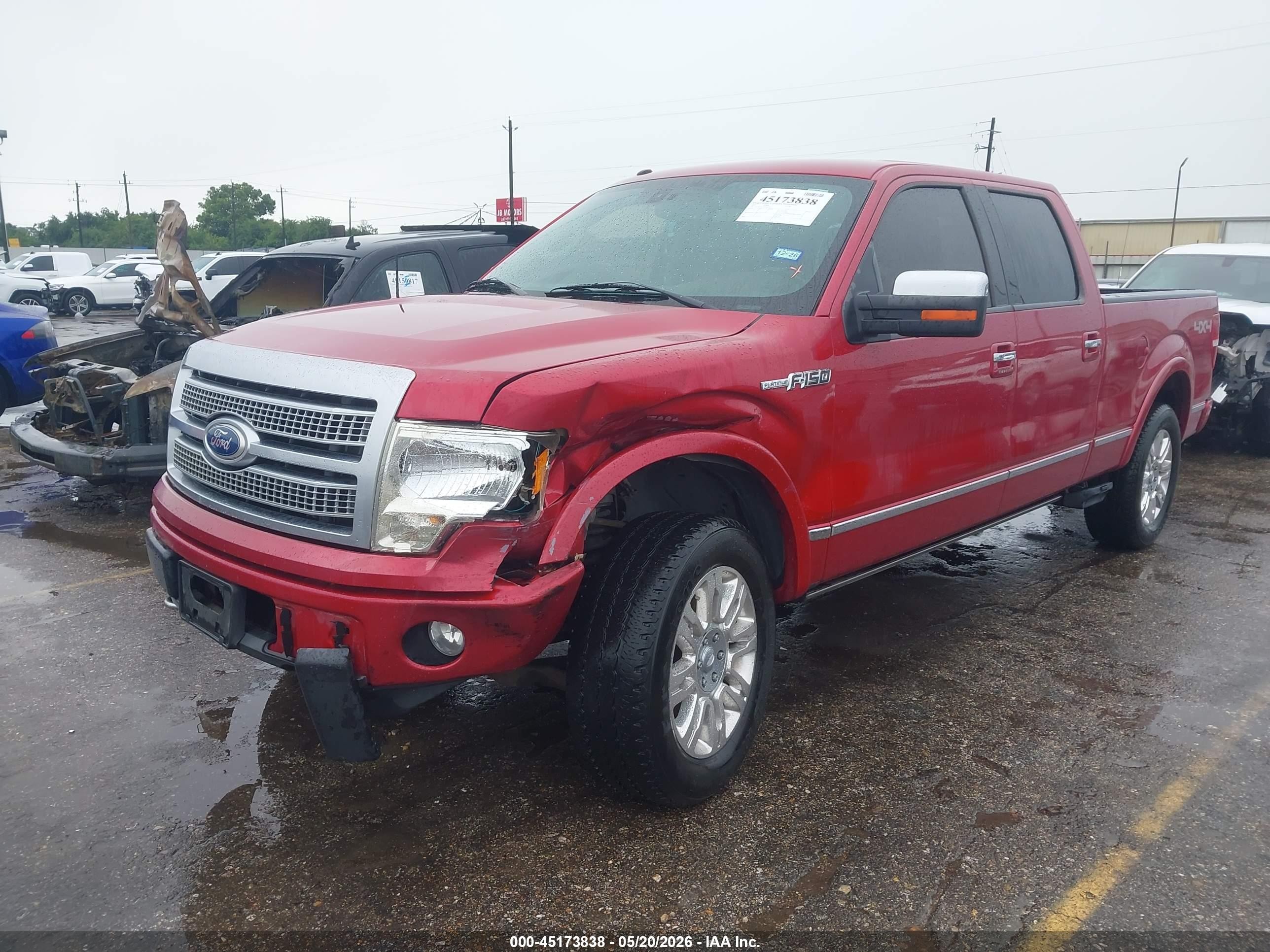 2010 Ford F-150 Platinum Красный vin: 1FTFW1EV7AFC84714