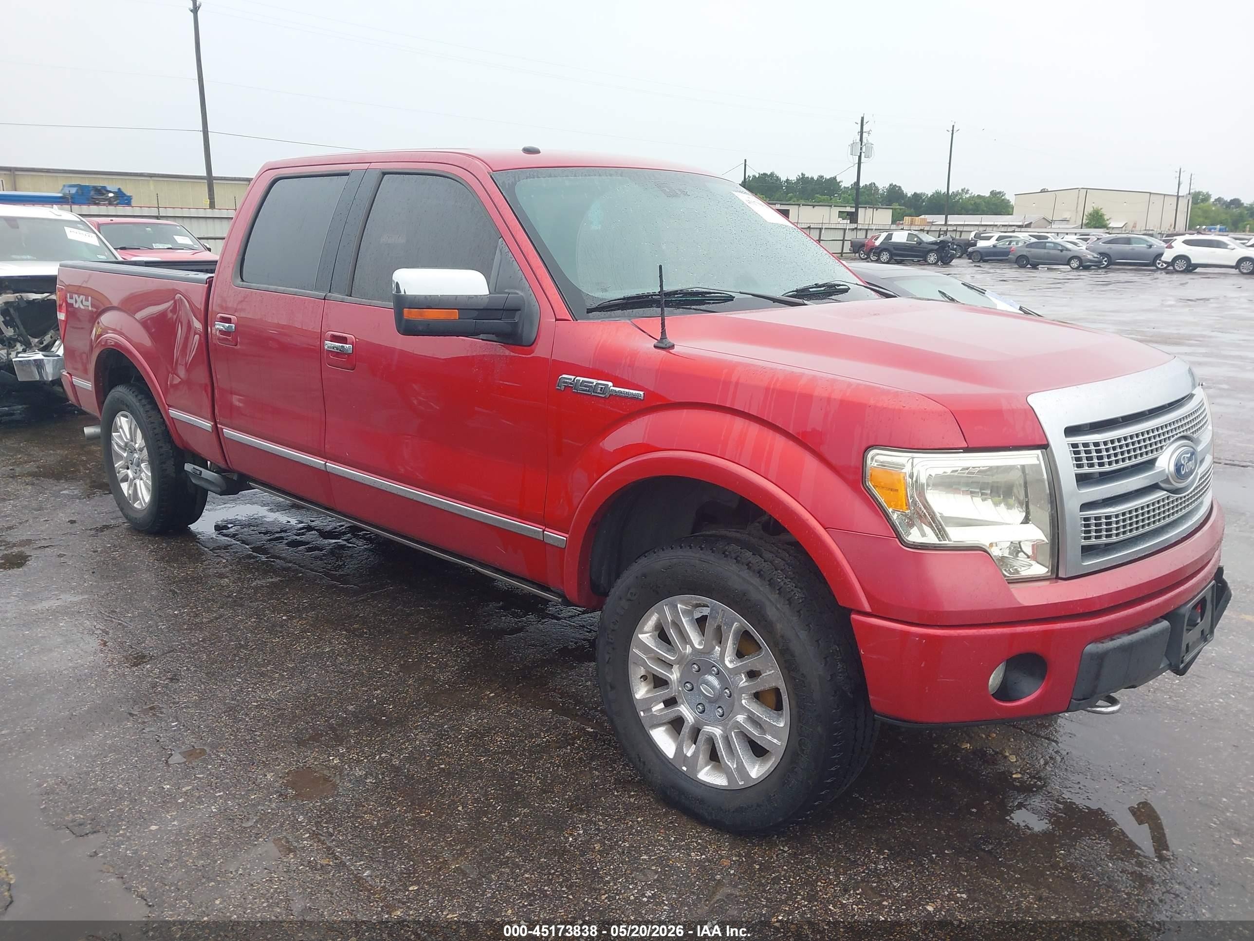 2010 Ford F-150 Platinum Красный vin: 1FTFW1EV7AFC84714