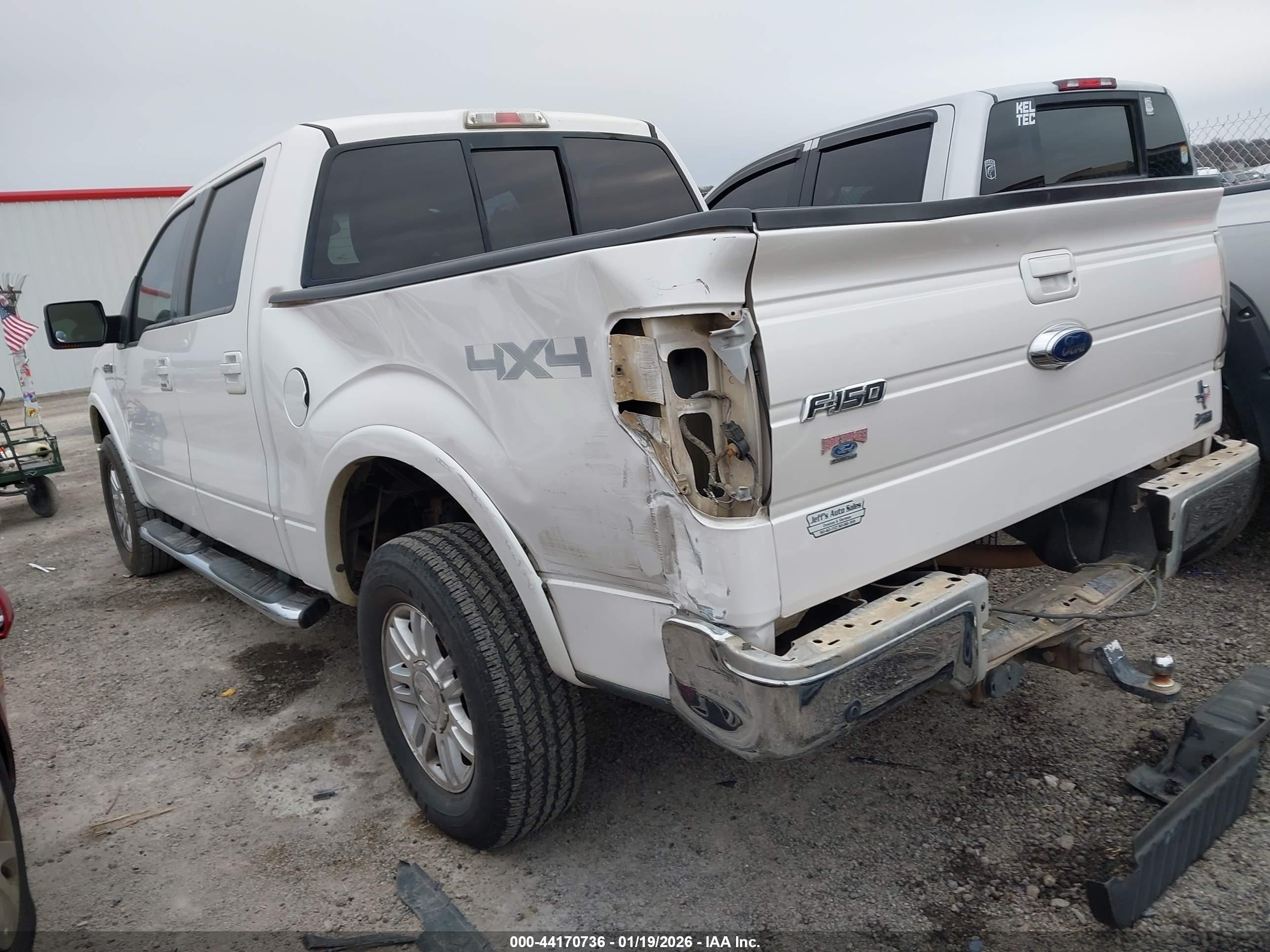 2010 Ford F-150 Lariat White vin: 1FTFW1EVXAFD86427