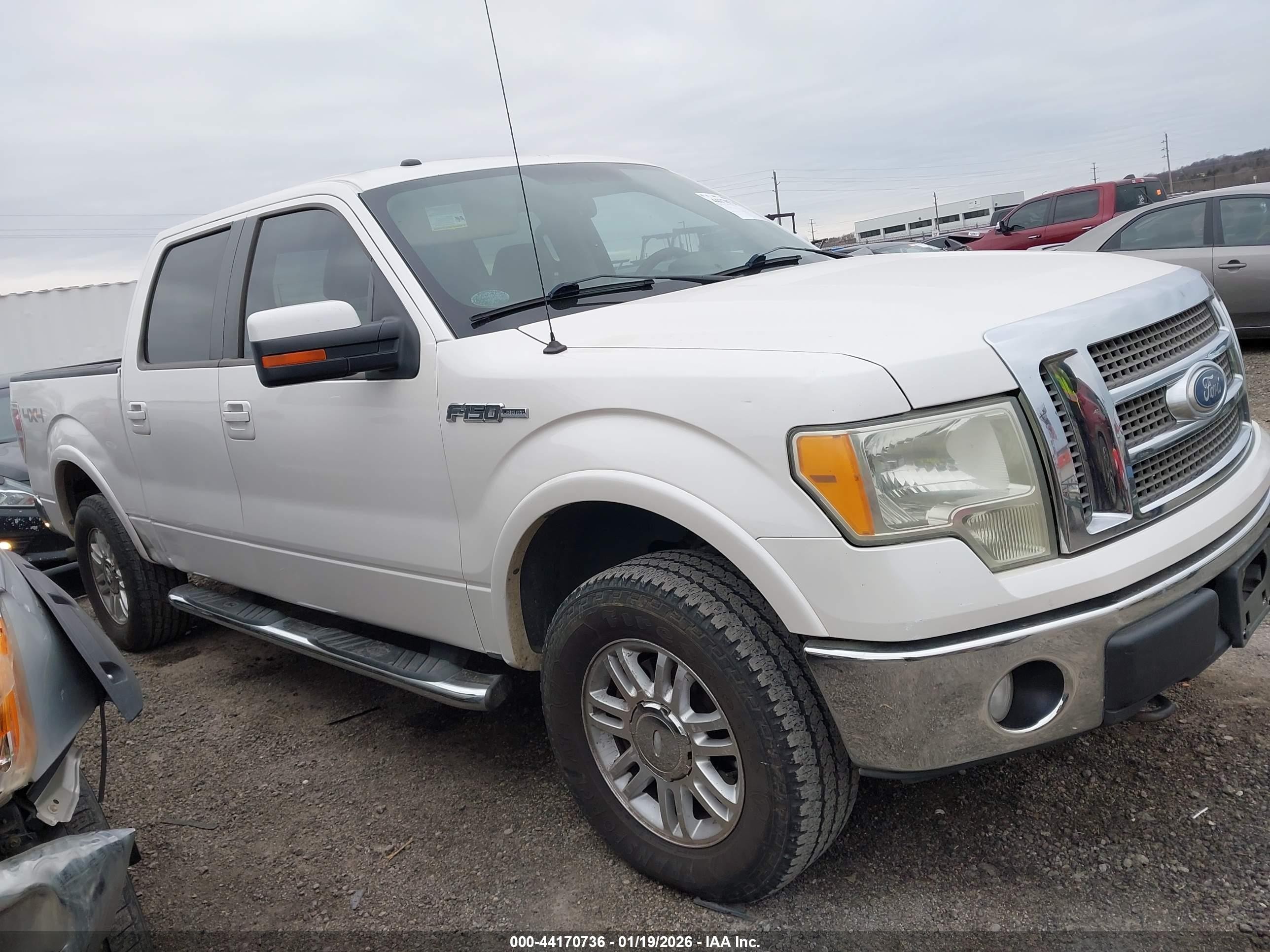 2010 Ford F-150 Lariat White vin: 1FTFW1EVXAFD86427
