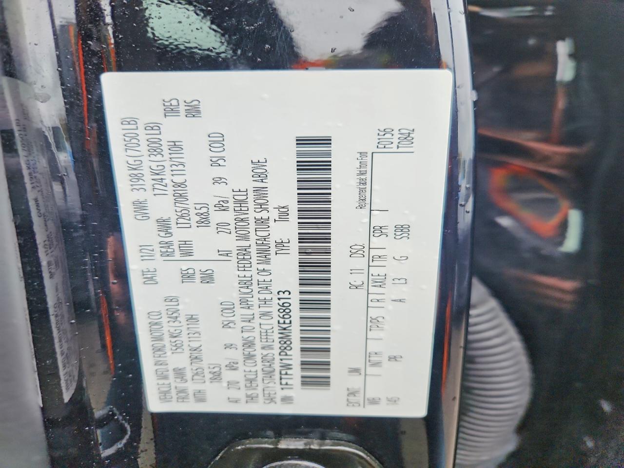 2021 Ford F150 Police Responder Black vin: 1FTFW1P88MKE68613