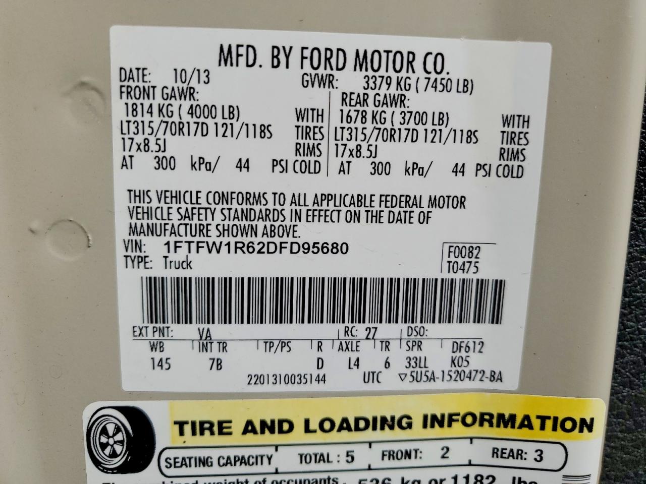 2013 Ford F150 Svt Raptor Gray vin: 1FTFW1R62DFD95680
