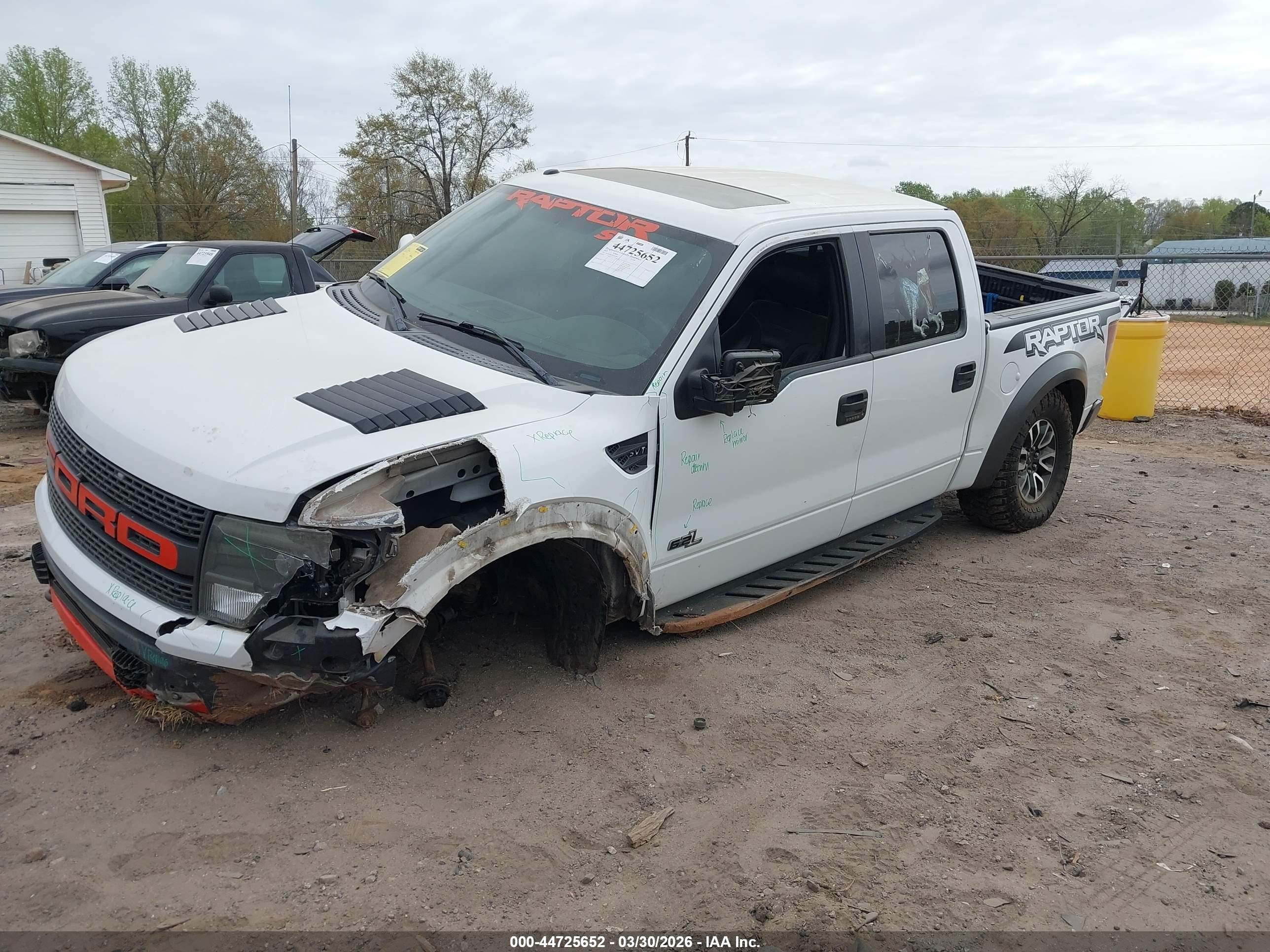 2013 Ford F-150 Svt Raptor White vin: 1FTFW1R65DFD62804